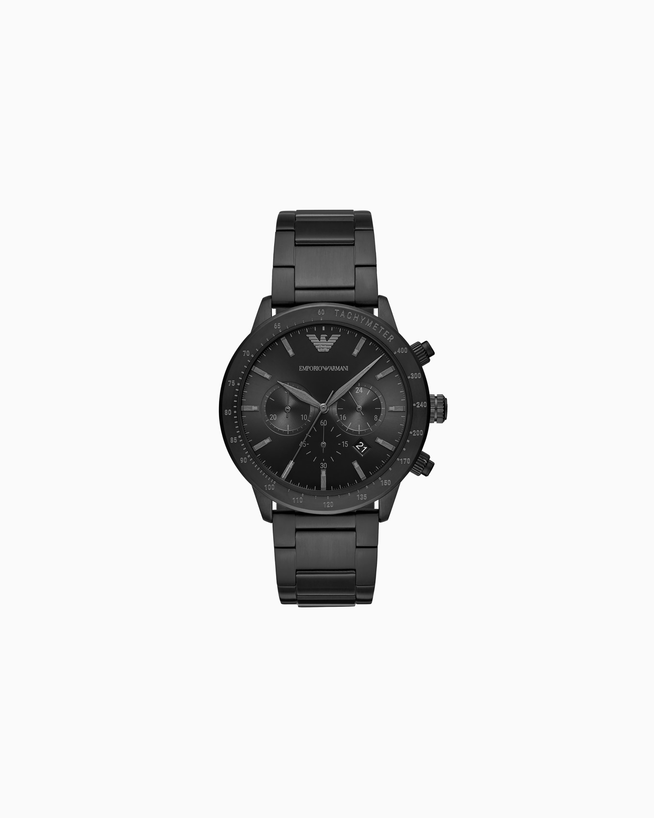 Cronógrafo para hombre con pulsera de acero negro Diapositiva 0
