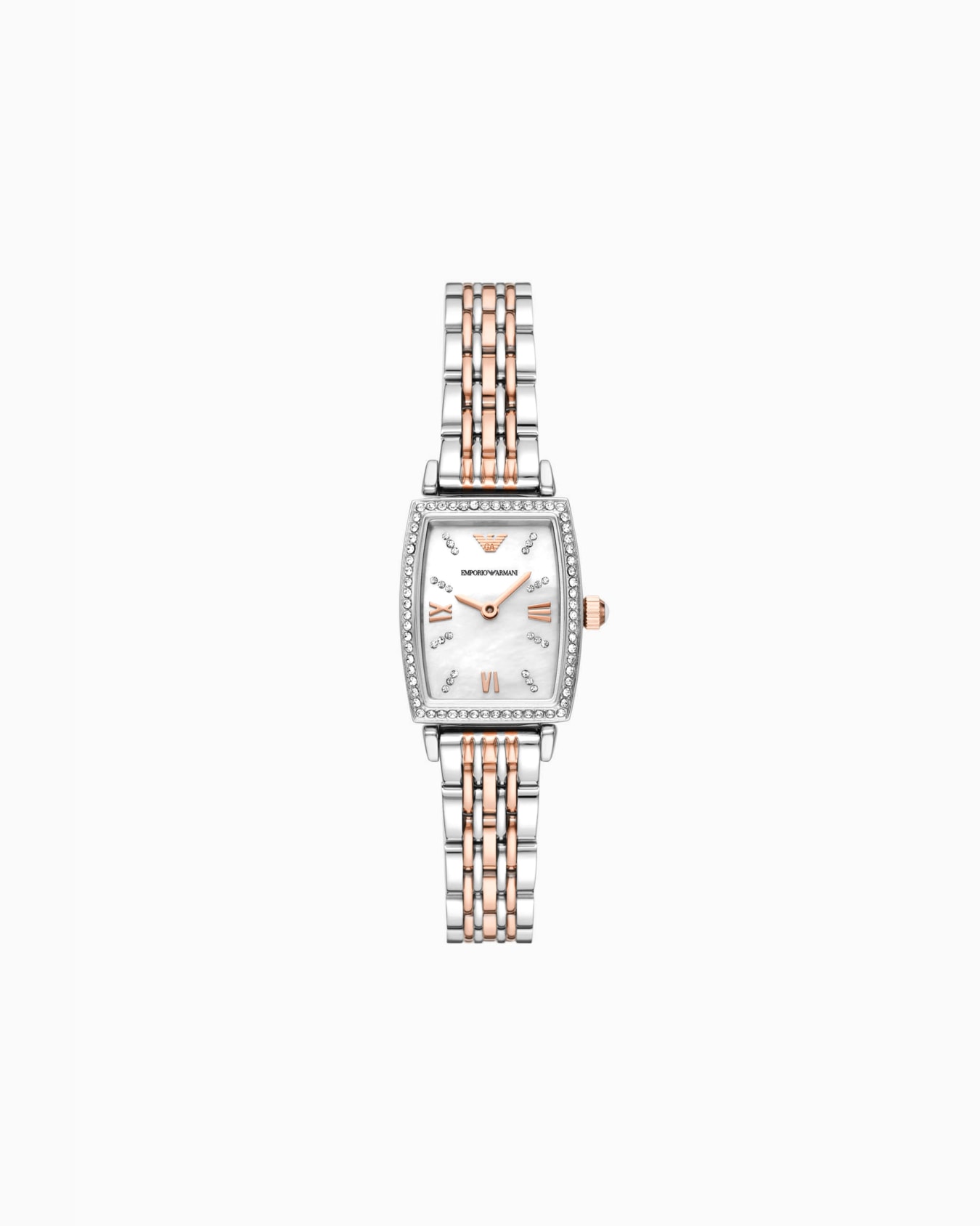Reloj de acero inoxidable bicolor con dos manecillas Diapositiva 0
