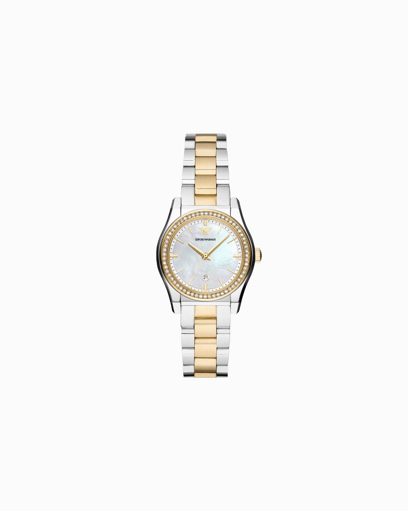  Montre à trois aiguilles avec date en acier inoxydable bicolore Diapositive 0