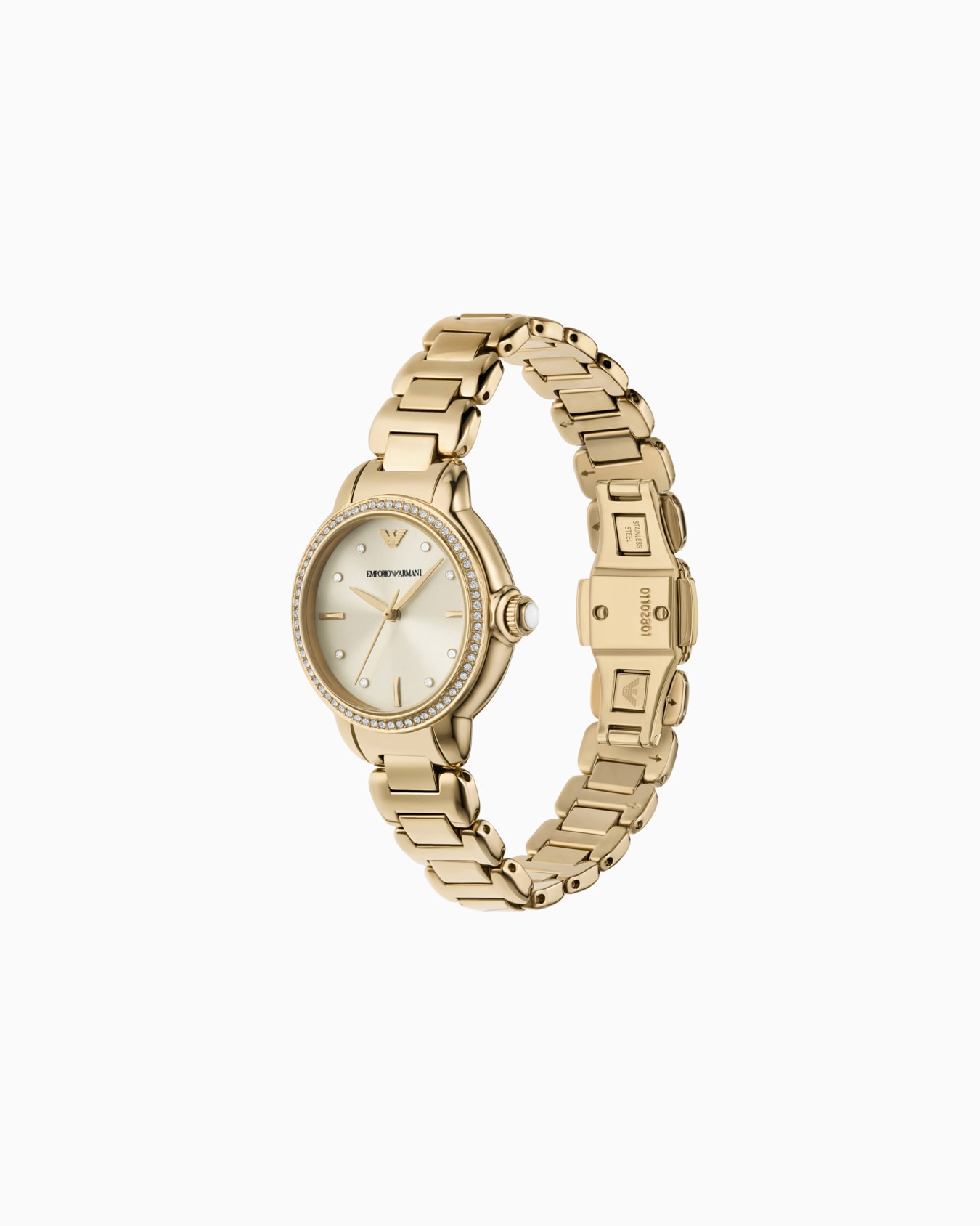  Three-Hand Gold-Tone Stainless Steel Watch Slide 1