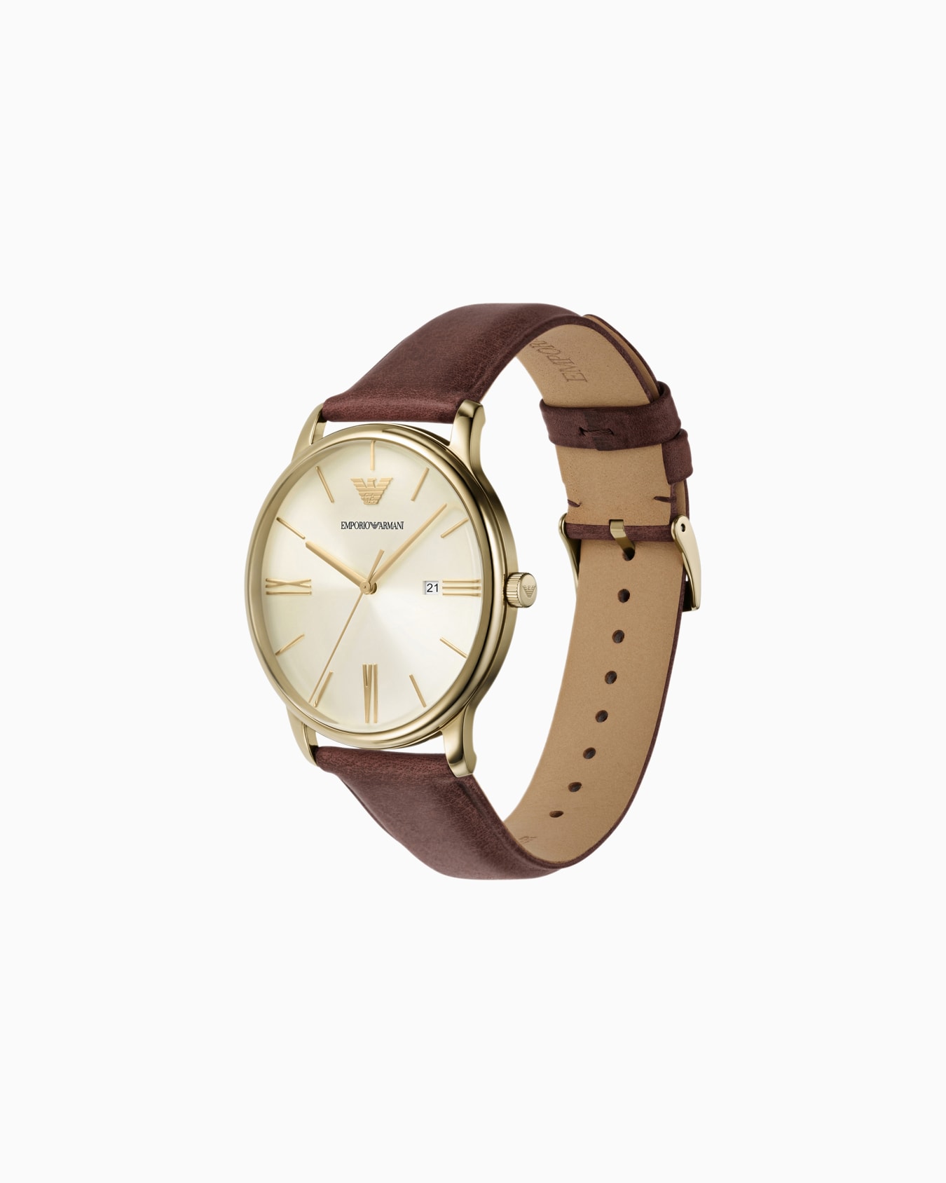 Dreizeigeruhr mit Lederarmband und Datumsanzeige Folie 1