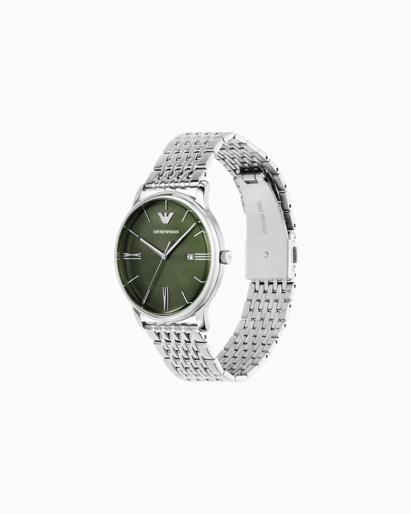  Montre à trois aiguilles et date en acier inoxydable Diapositive 1