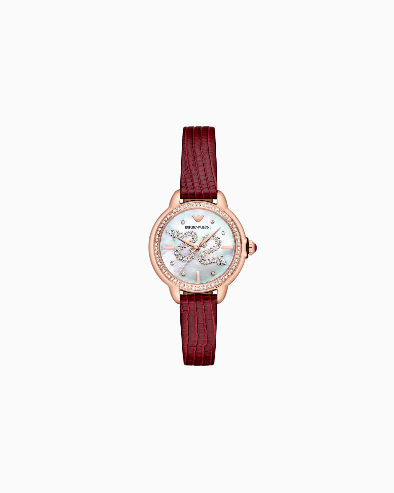  Three-Hand Red Leather Watch Slide 0