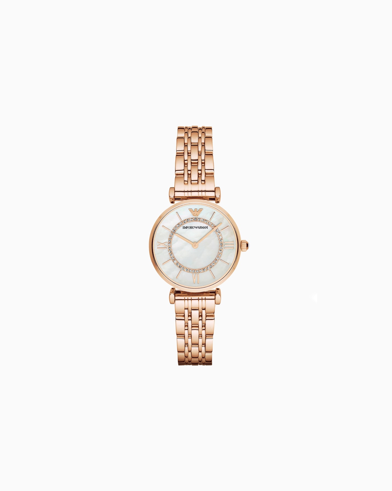 Montre pour femme à deux aiguilles avec bracelet en acier couleur or rose Diapositive 0