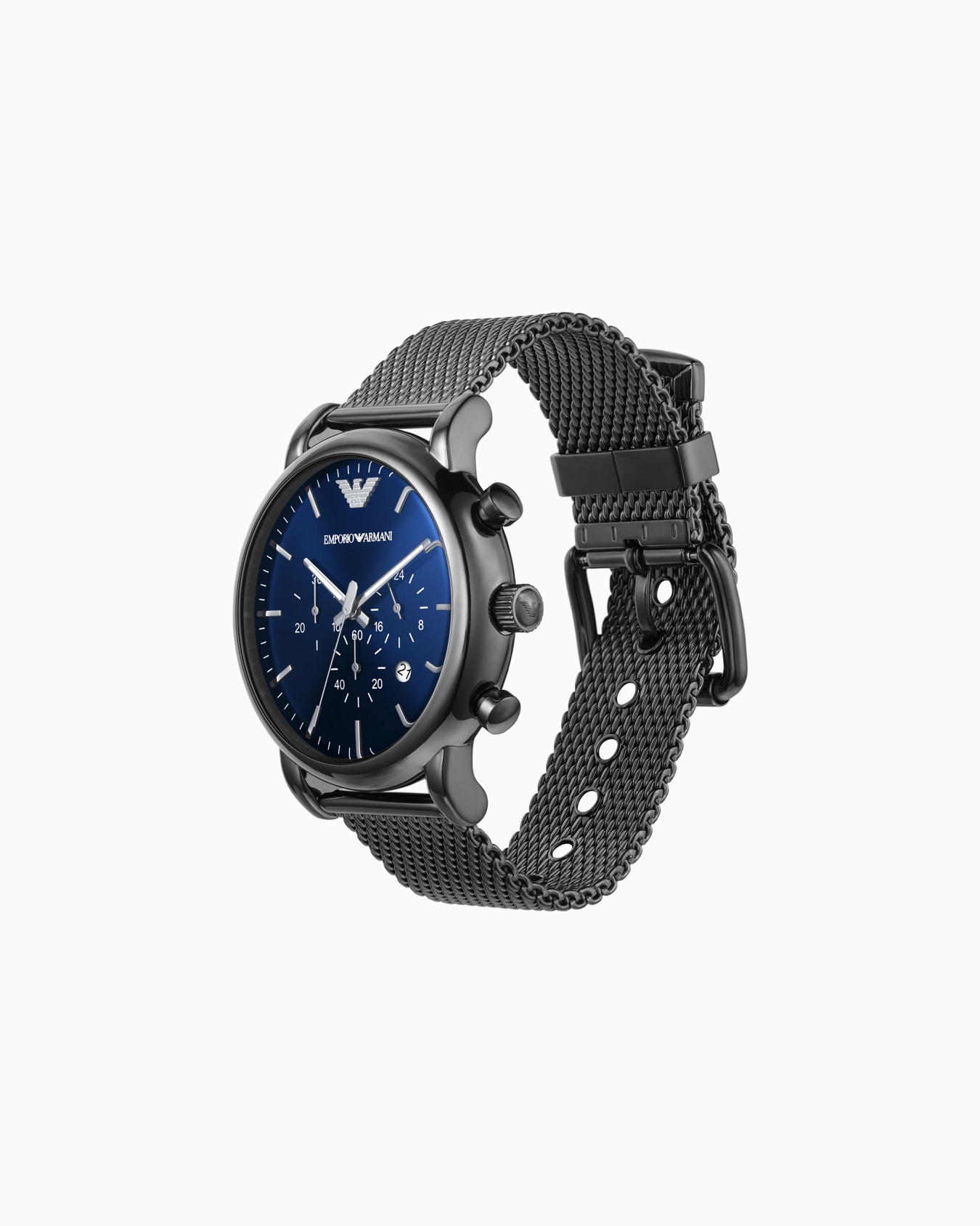 Cronógrafo para hombre con pulsera de acero color gris metálico Diapositiva 1
