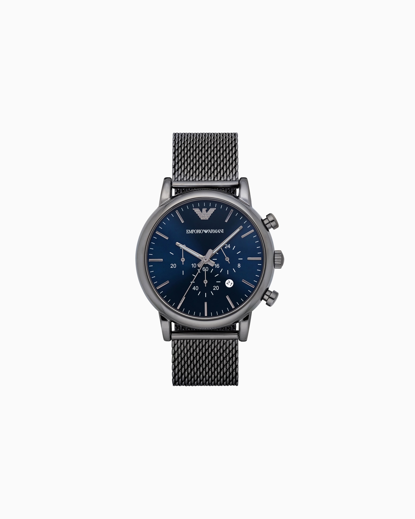 Cronógrafo para hombre con pulsera de acero color gris metálico Diapositiva 0