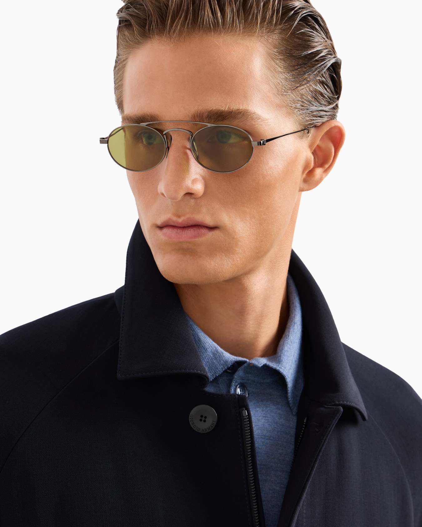 Lunettes de soleil ovales modèle homme Diapositive 5