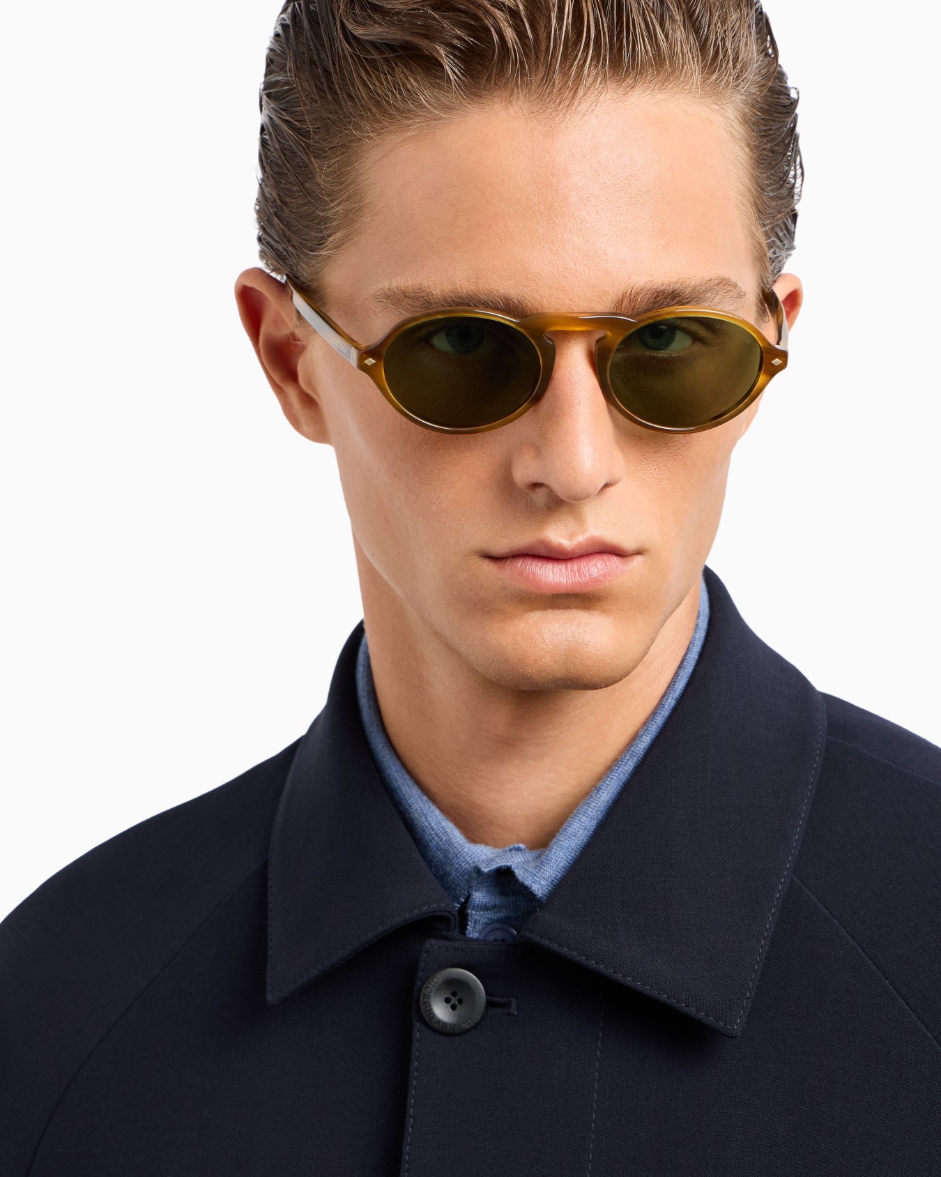 Lunettes de soleil ovales modèle homme Diapositive 1