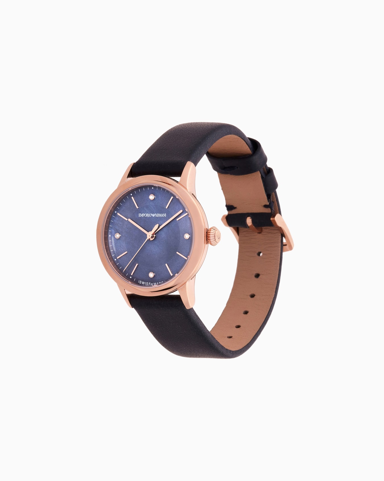 Swiss Made Automatic Blue Leather Watch Slide 1
