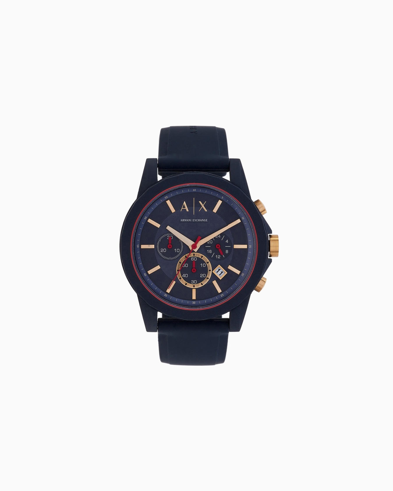 Chronograph movement watch with blue strap Slide 0