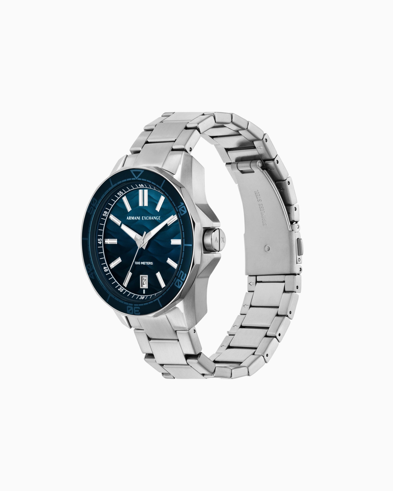 Watch with three-hand steel movement Slide 1