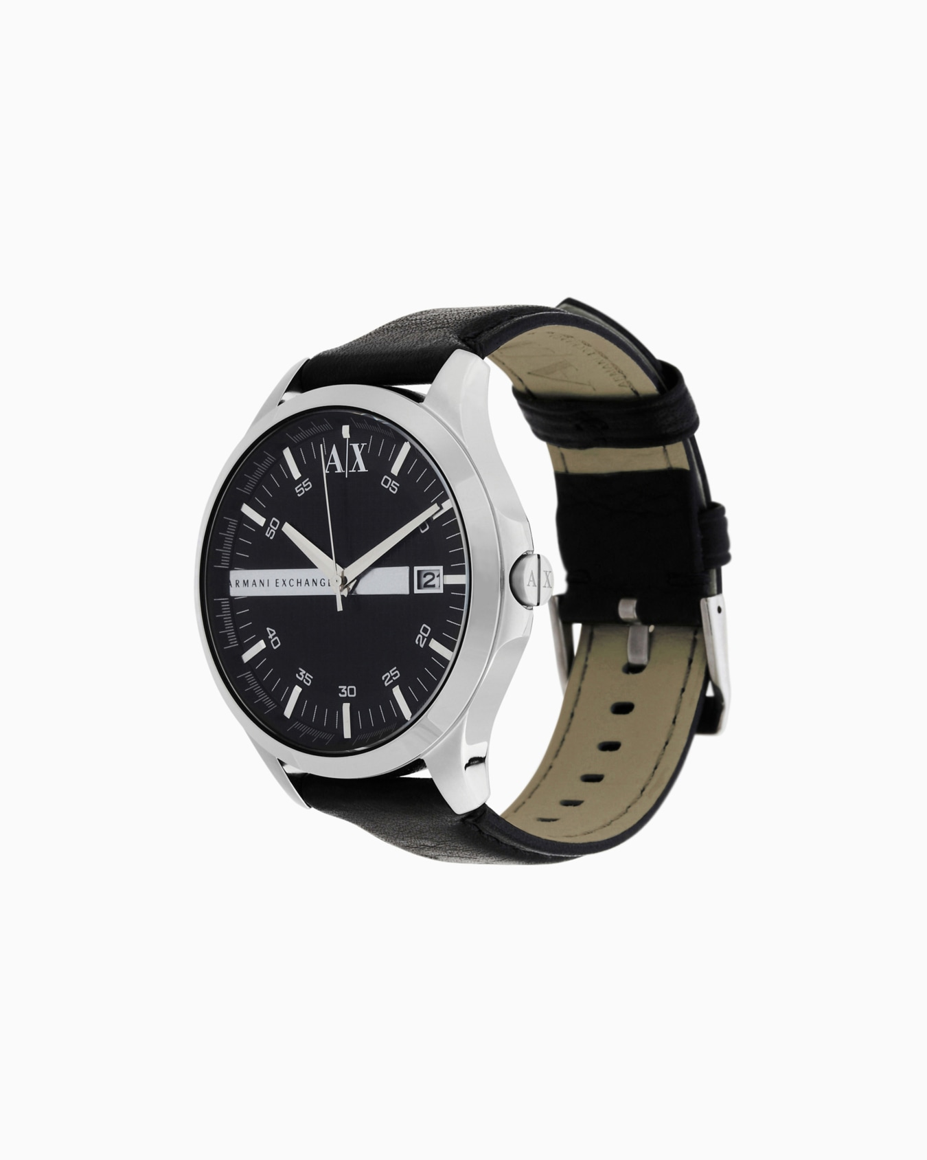 Three-hand watch with leather strap Slide 1