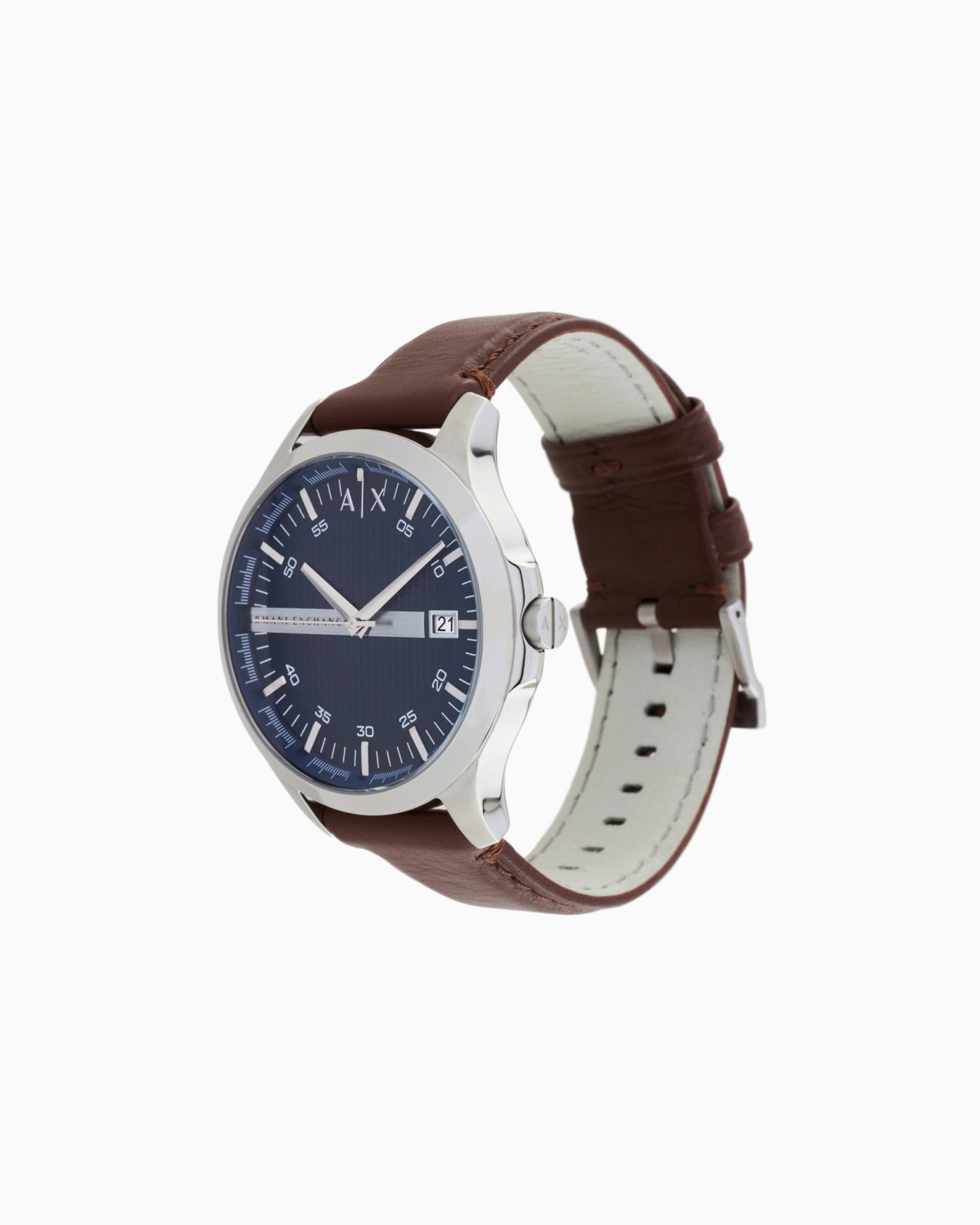 Three-hand watch with leather strap Slide 1