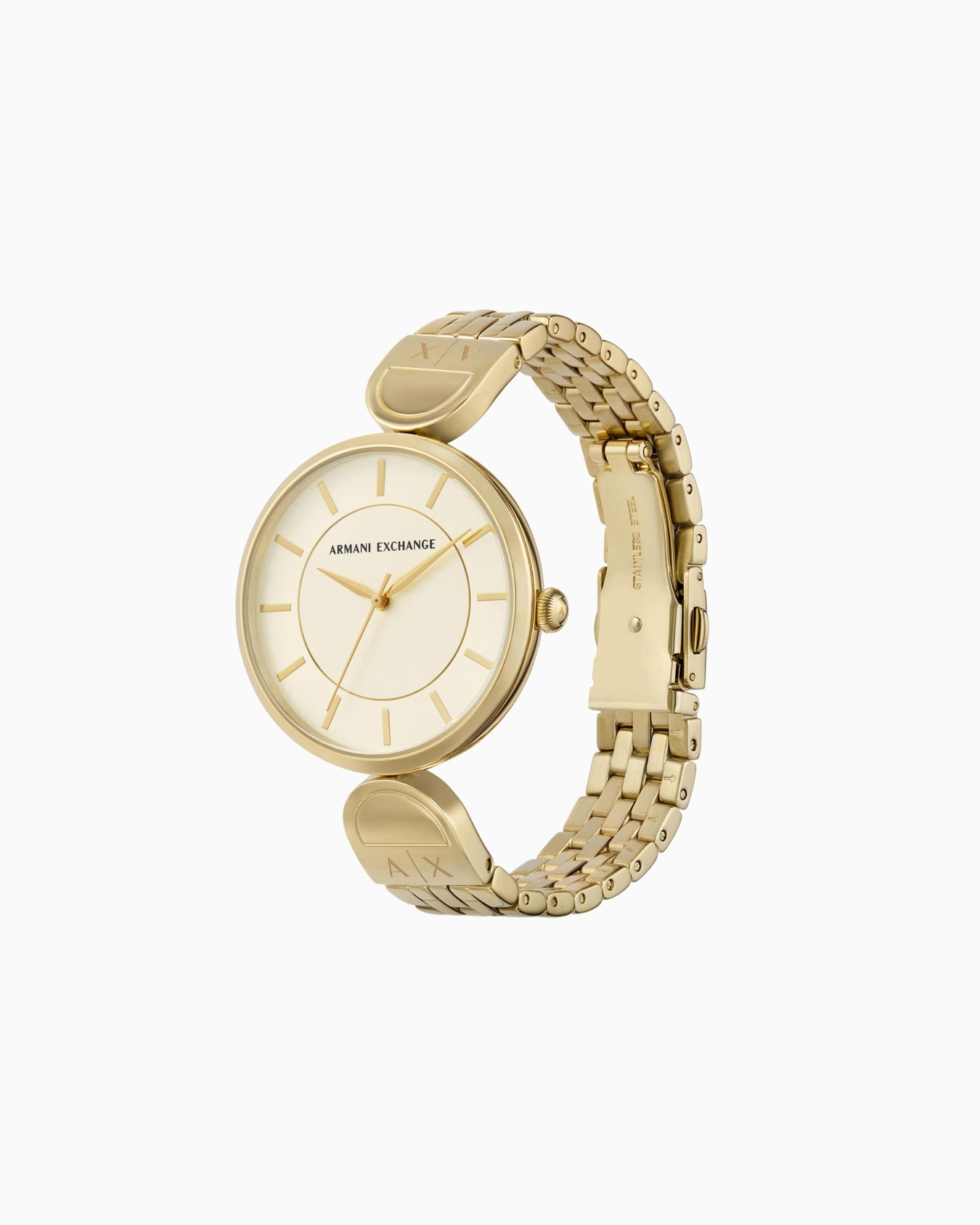 Three-hand gold-tone stainless steel watch Slide 2