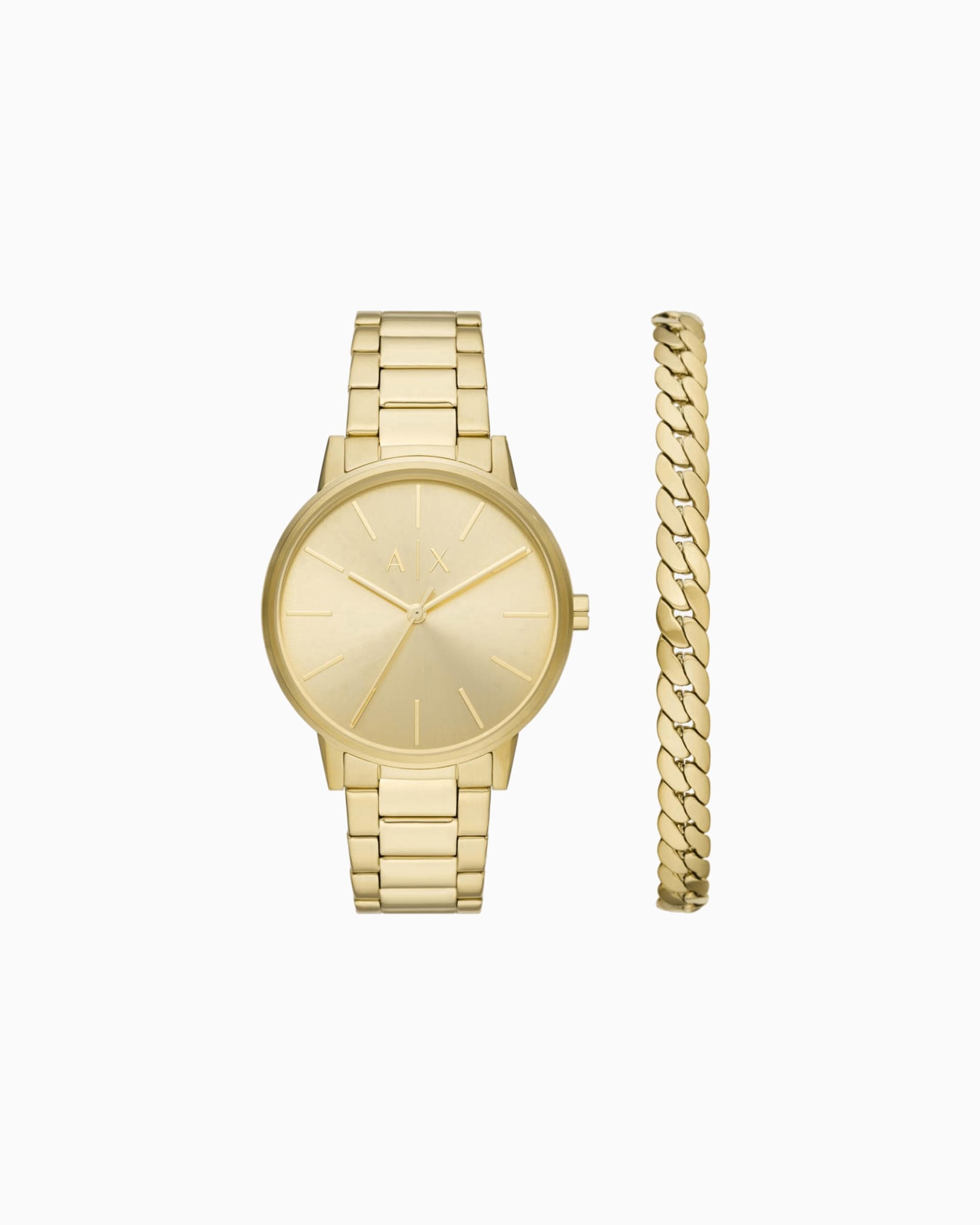 Three-hand watch and stainless steel bracelet set Slide 0