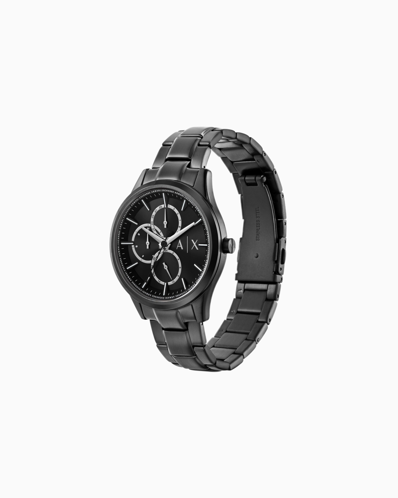 Black Stainless Steel Multifunction Watch and Bracelet Set Slide 1