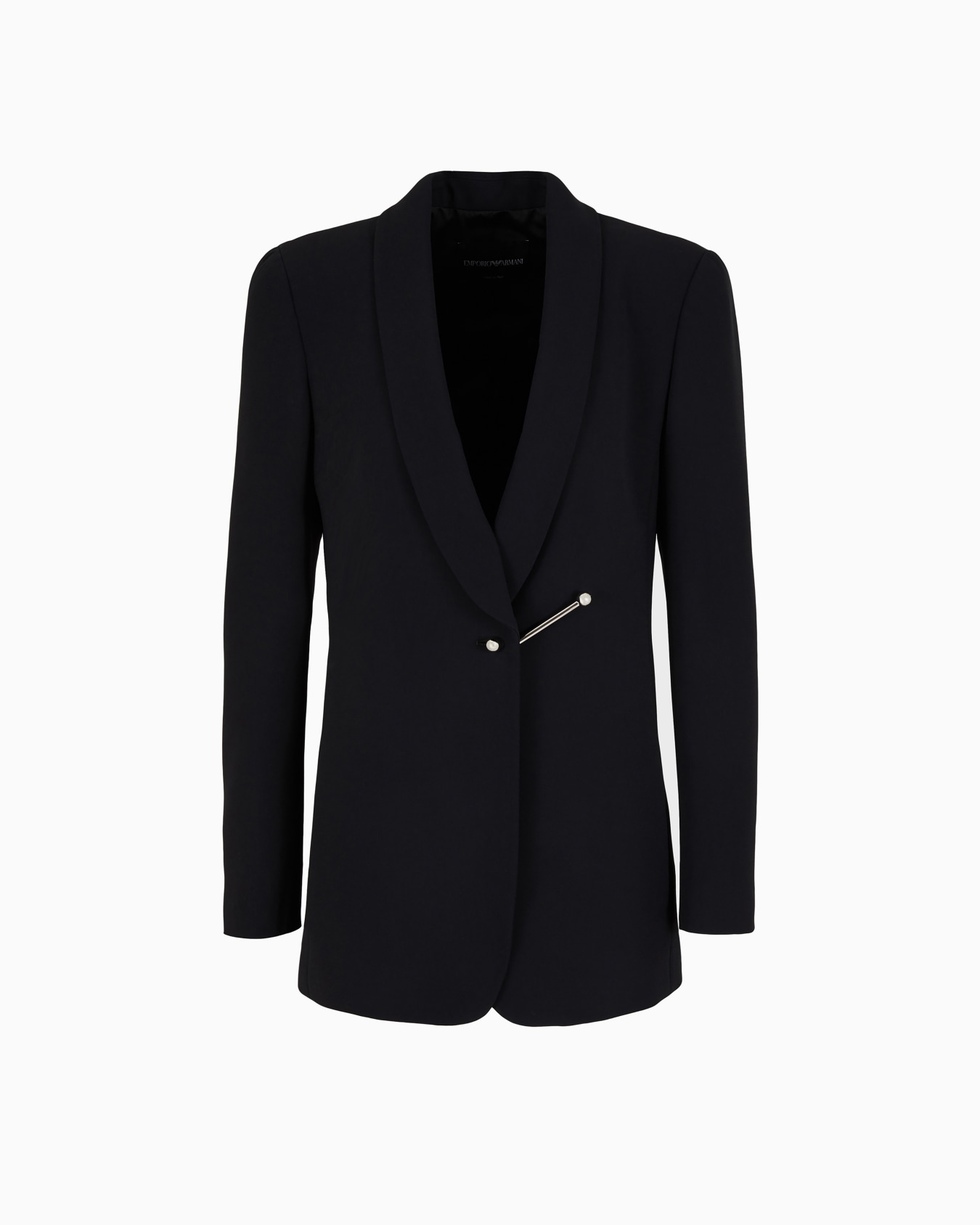 Shawl collar jacket in envers satin with piercing-style closure Slide 0