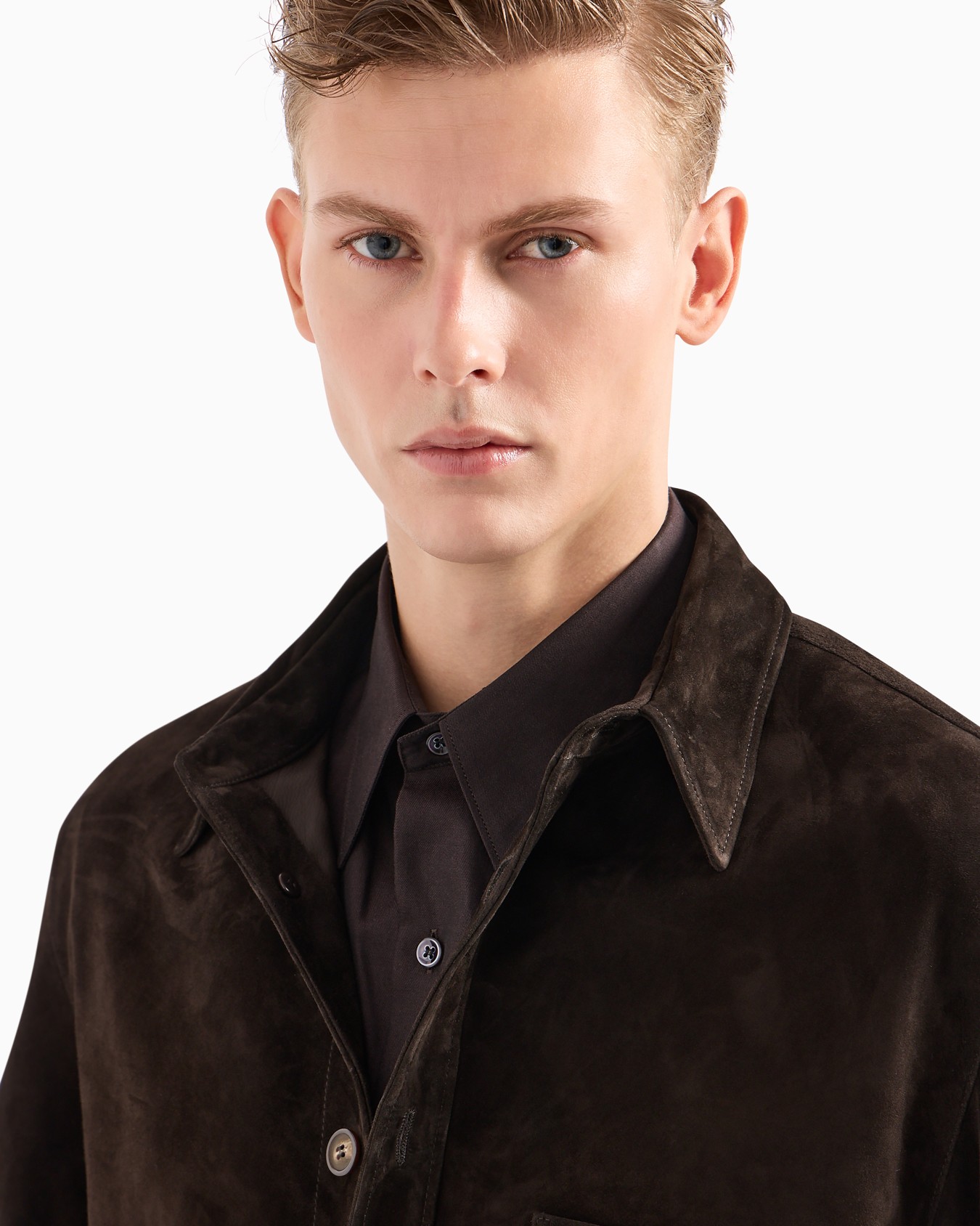 Camicia over in pelle scamosciata Slide 4