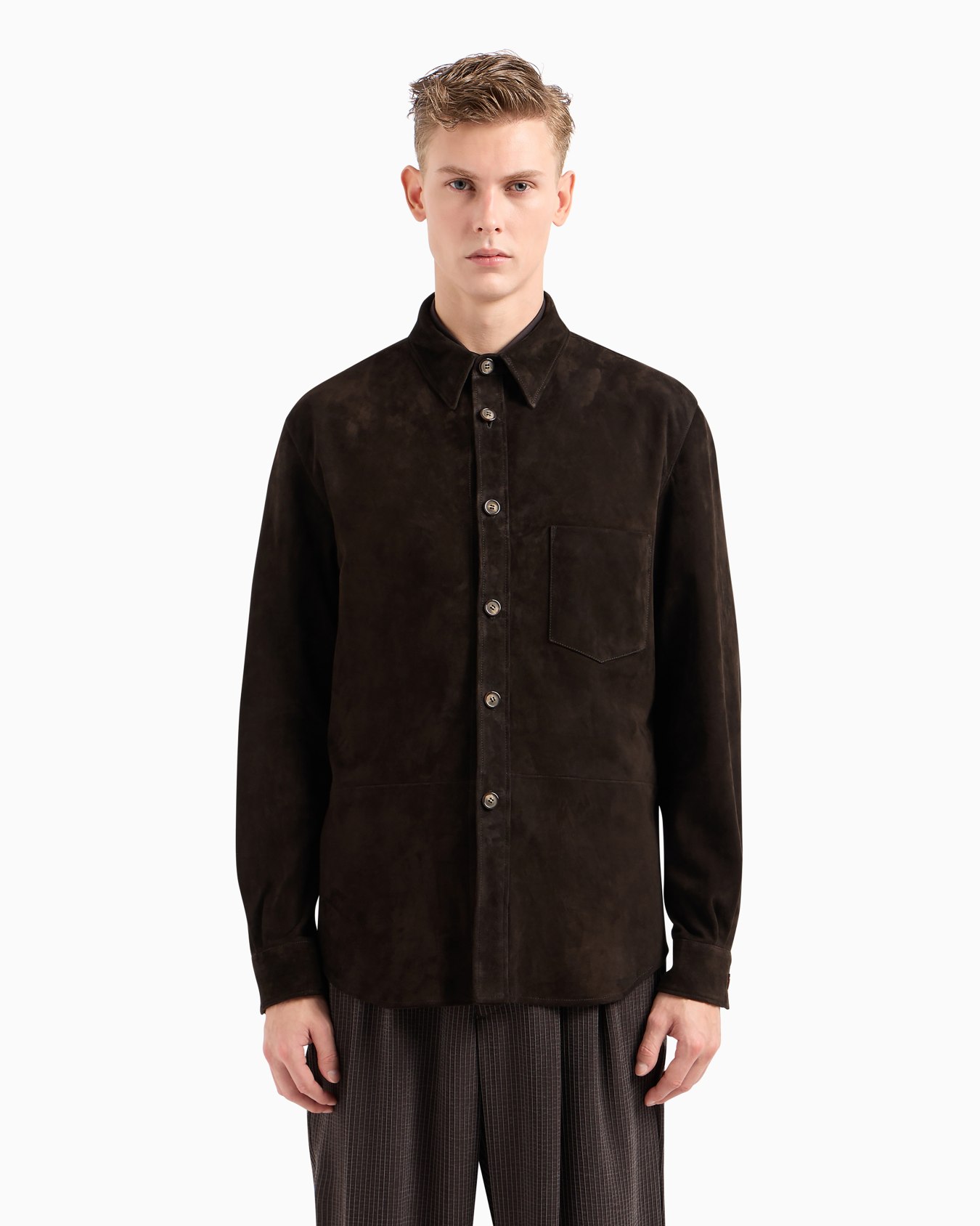 Camicia over in pelle scamosciata Slide 3