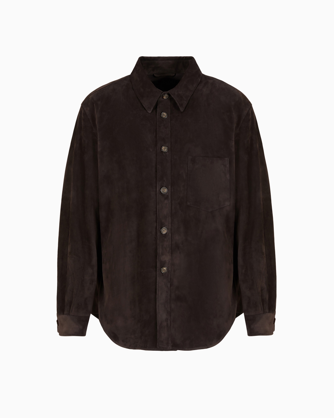 Camicia over in pelle scamosciata Slide 0