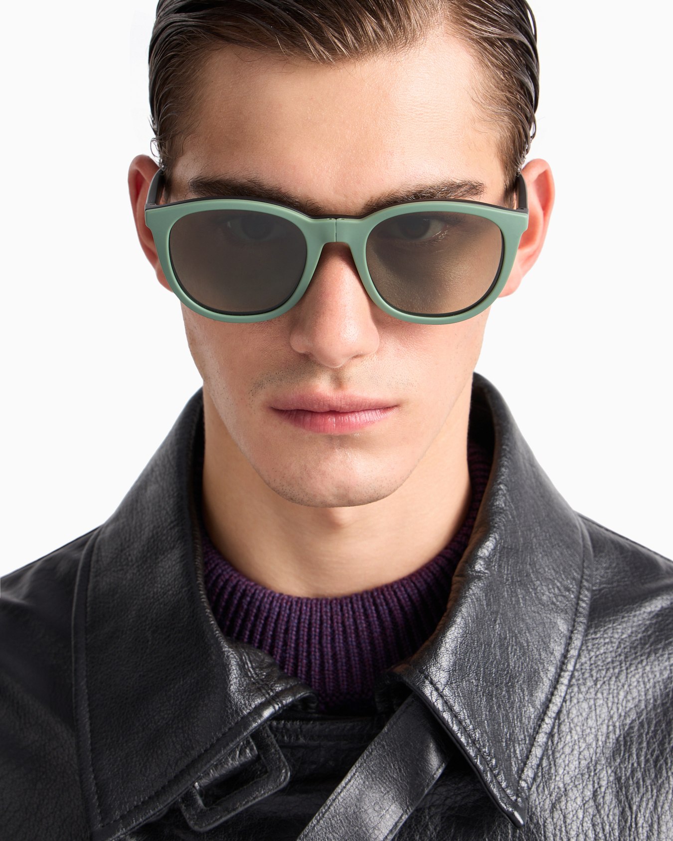 Lunettes de soleil pour homme de forme pantos avec verres interchangeables Diapositive 5