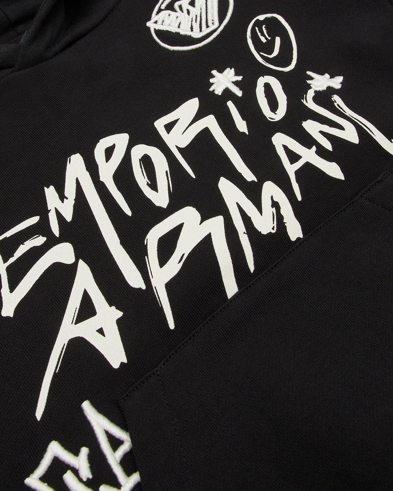EA Crew hooded sweatshirt in jersey with graffiti logo print Slide 1