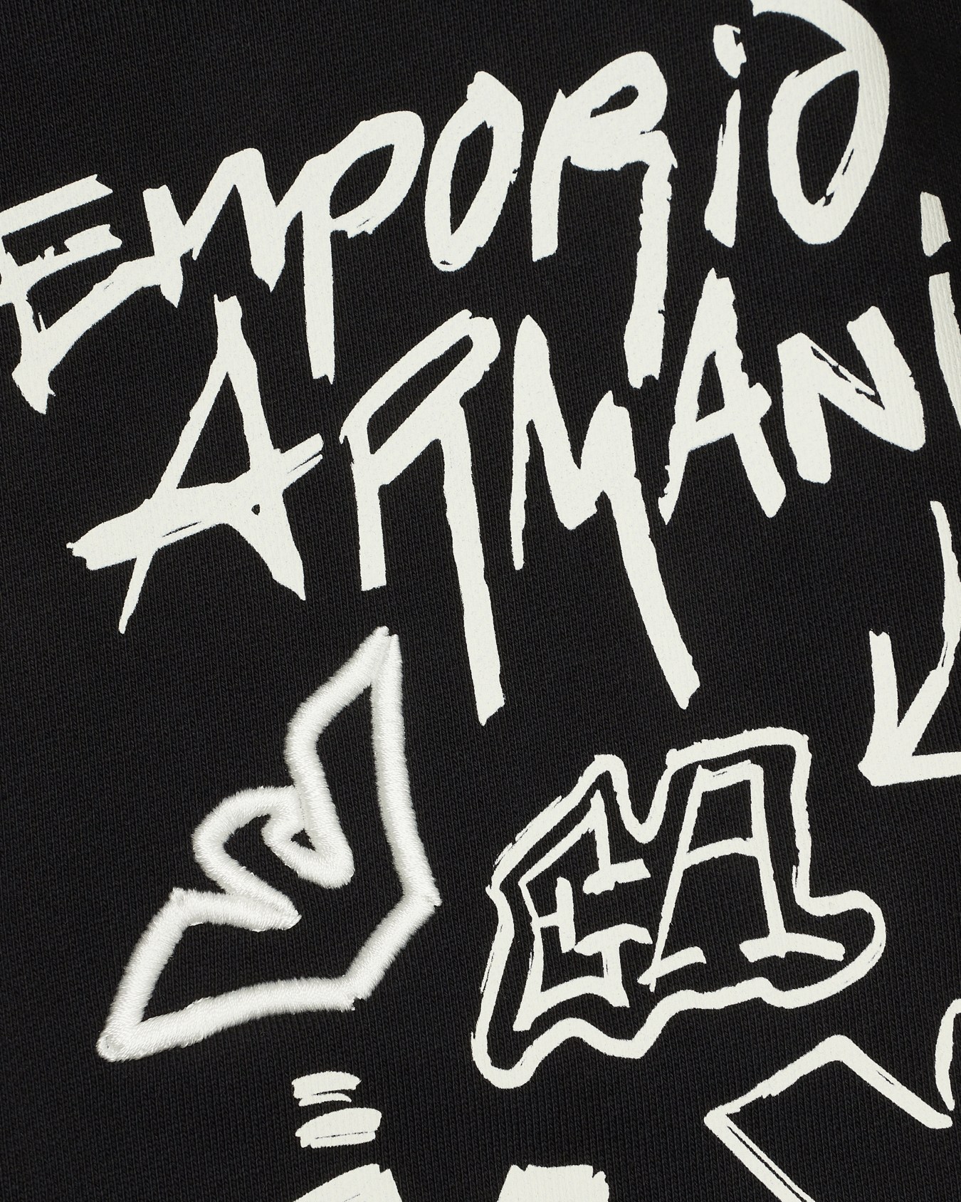 EA Crew jersey Bermuda shorts with graffiti logo print Slide 1