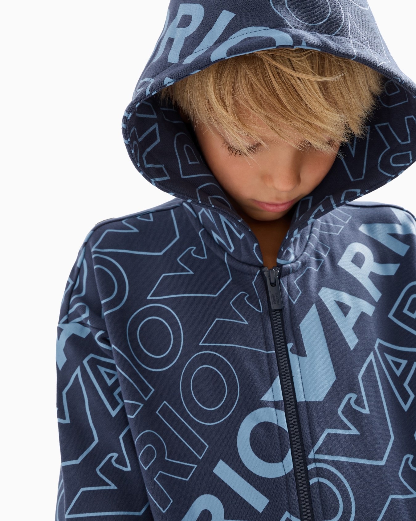 EA Crew tracksuit with hooded, zip-up jersey sweatshirt with all-over logo print Slide 4
