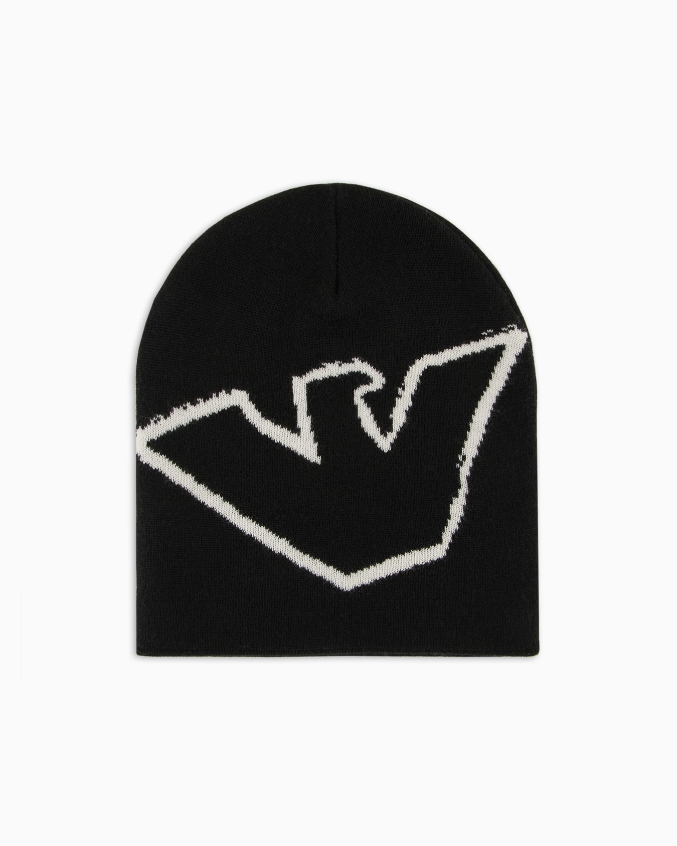 Beanie in a virgin wool blend with jacquard graffiti logo Slide 1