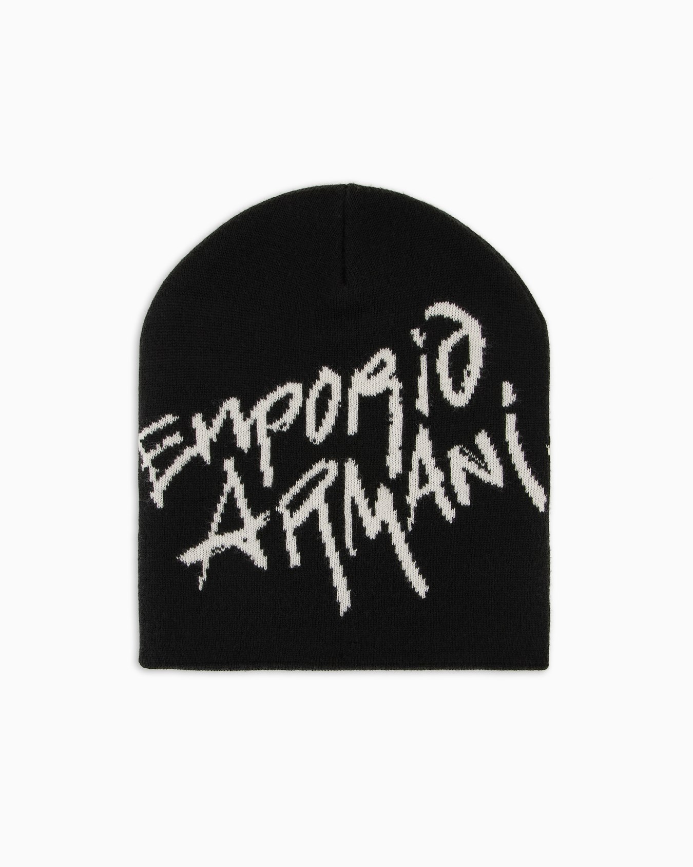 Beanie in a virgin wool blend with jacquard graffiti logo Slide 0