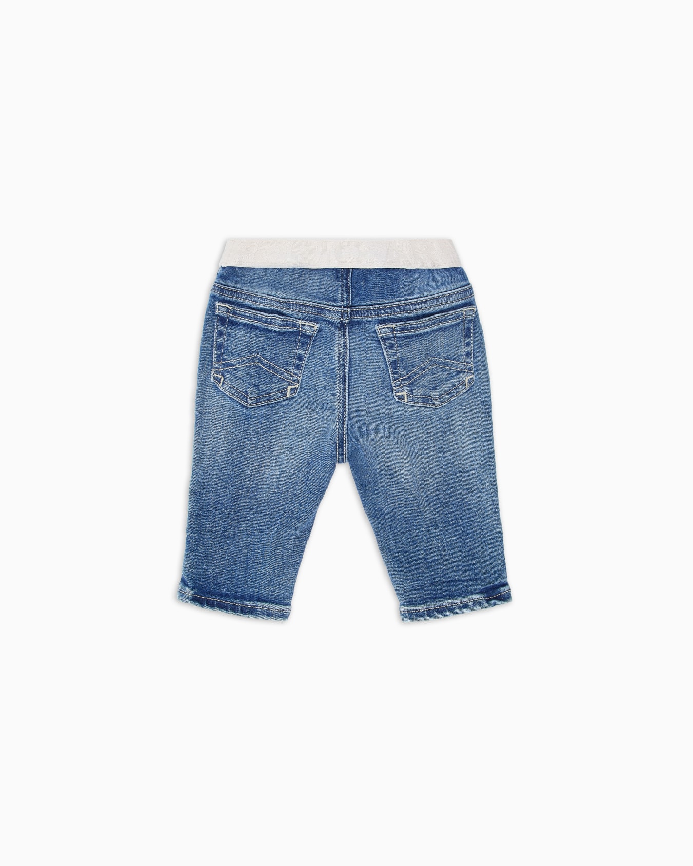 Jean en denim avec bande élastique à logo Diapositive 2