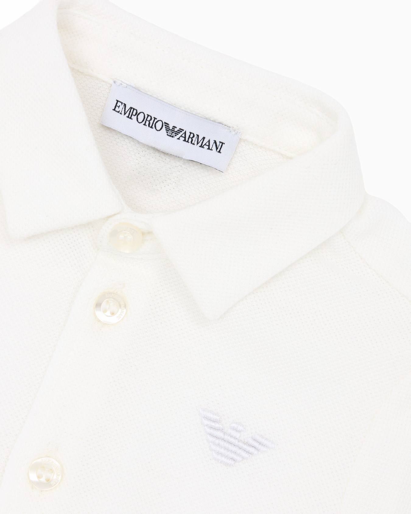 Piqué shirt with eagle embroidery Slide 1