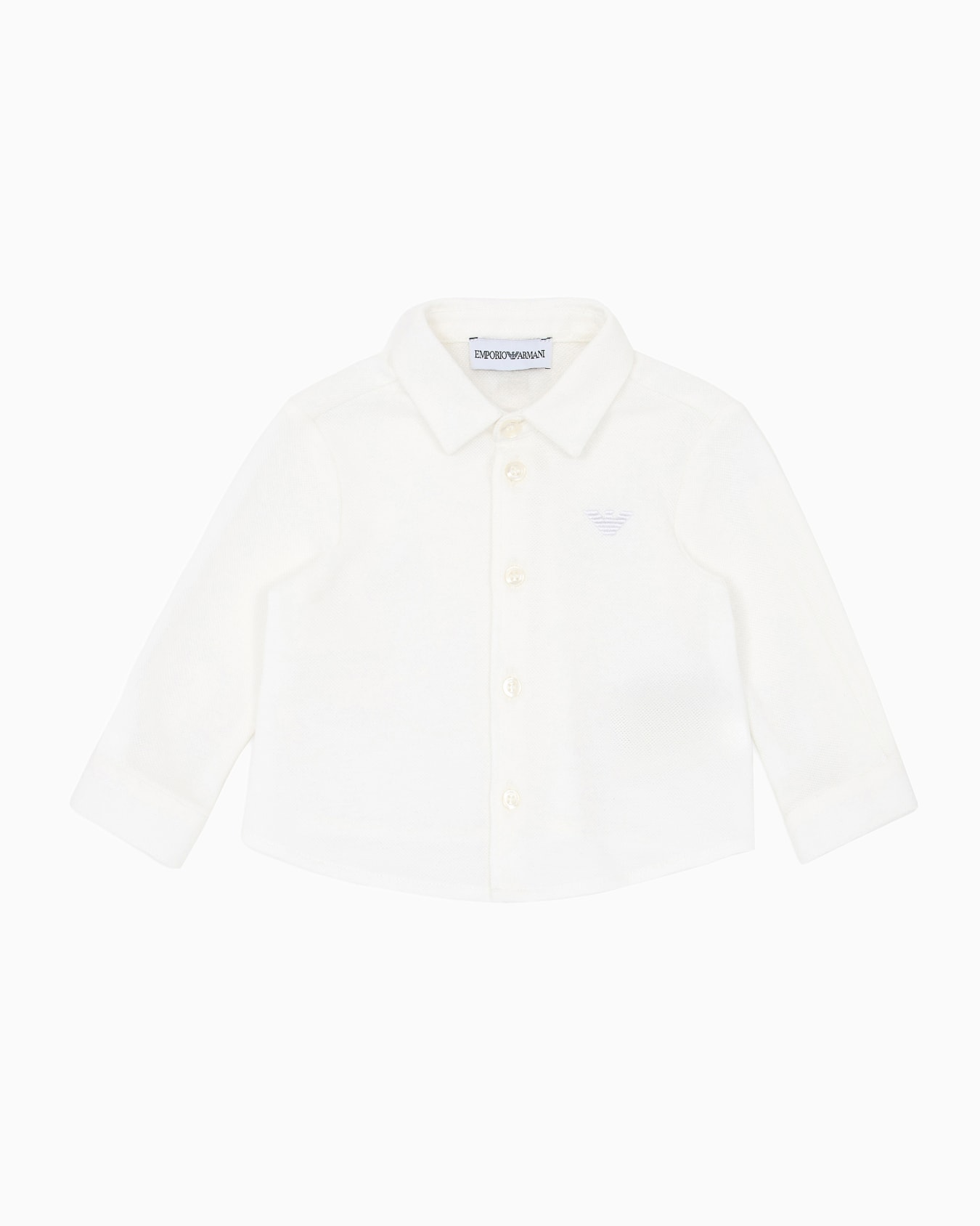 Piqué shirt with eagle embroidery Slide 0