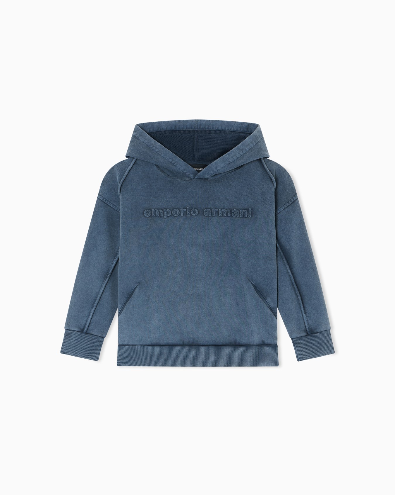 Oversized hooded sweatshirt in garment-dyed jersey Slide 0