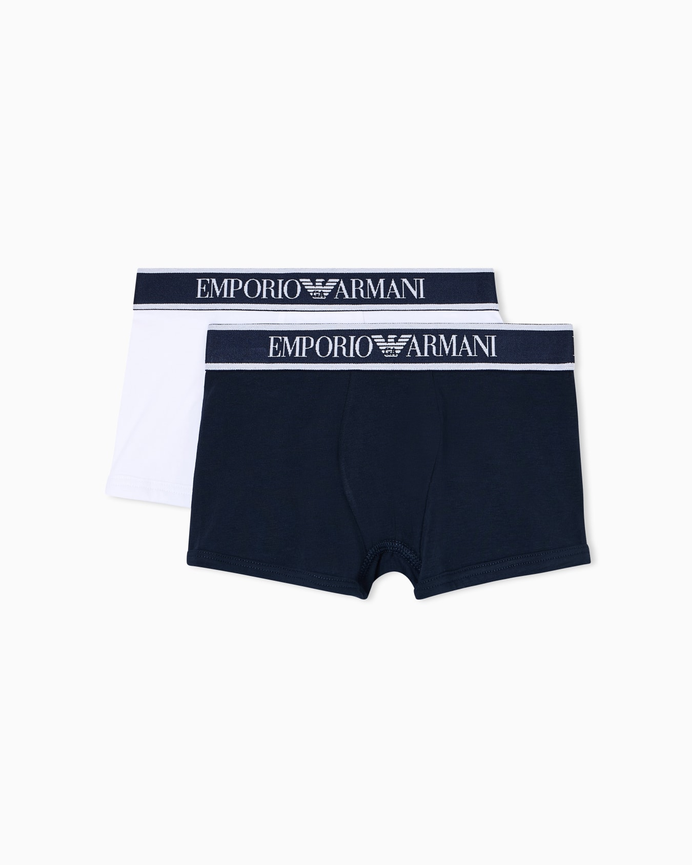 Paquete con dos calzoncillos bóxer de punto con logotipo en la cintura Diapositiva 0