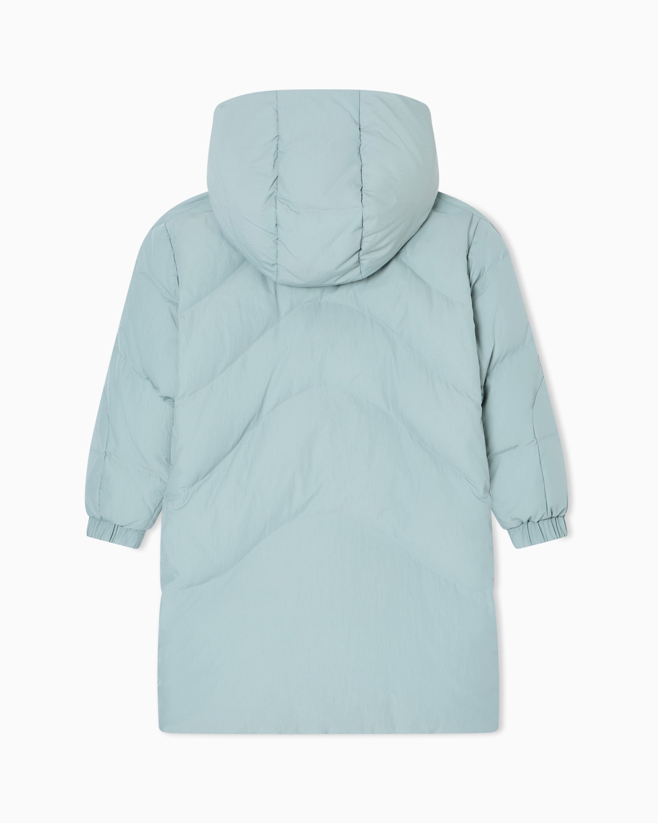 ASV long down jacket with logo patch and recycled down Slide 2