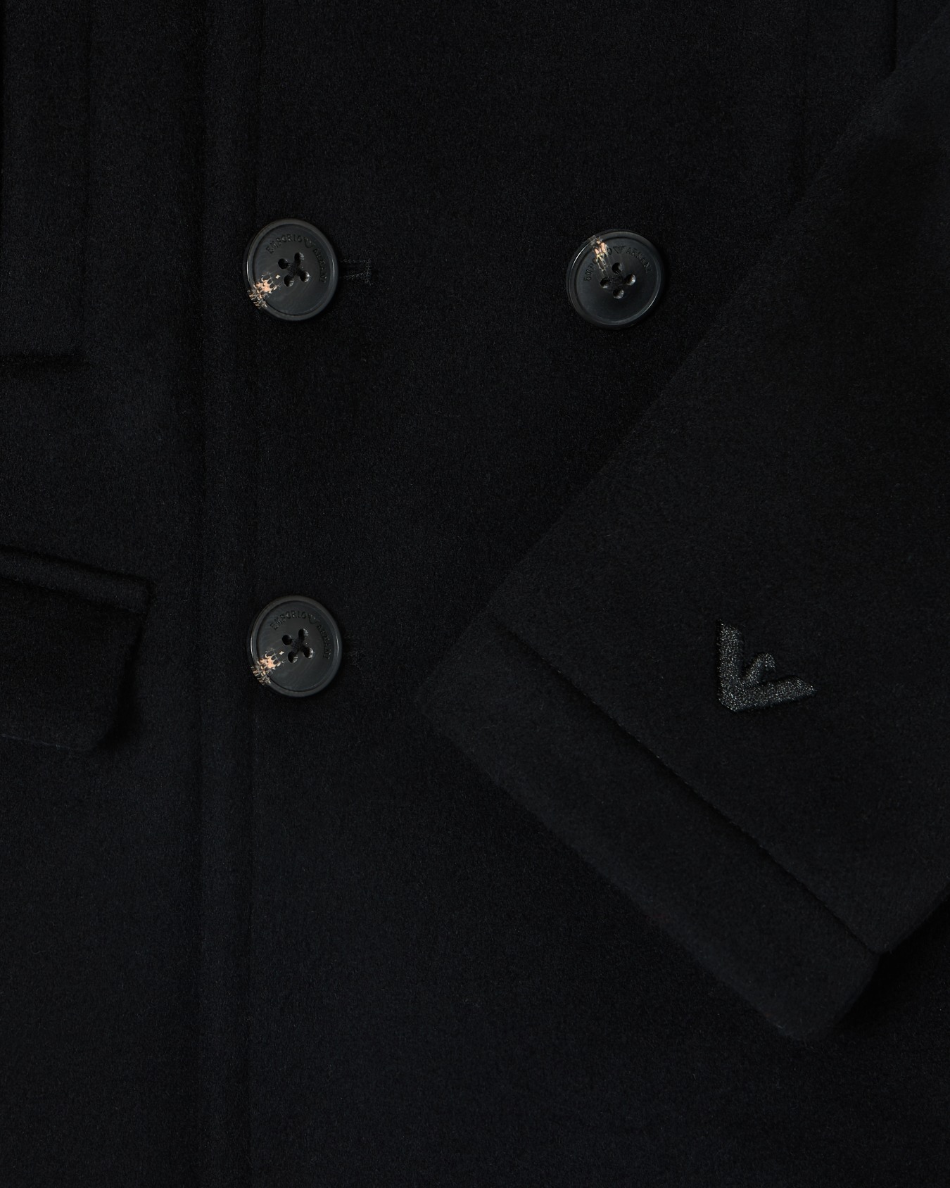 Double-breasted pea coat in Casentino wool  Slide 1