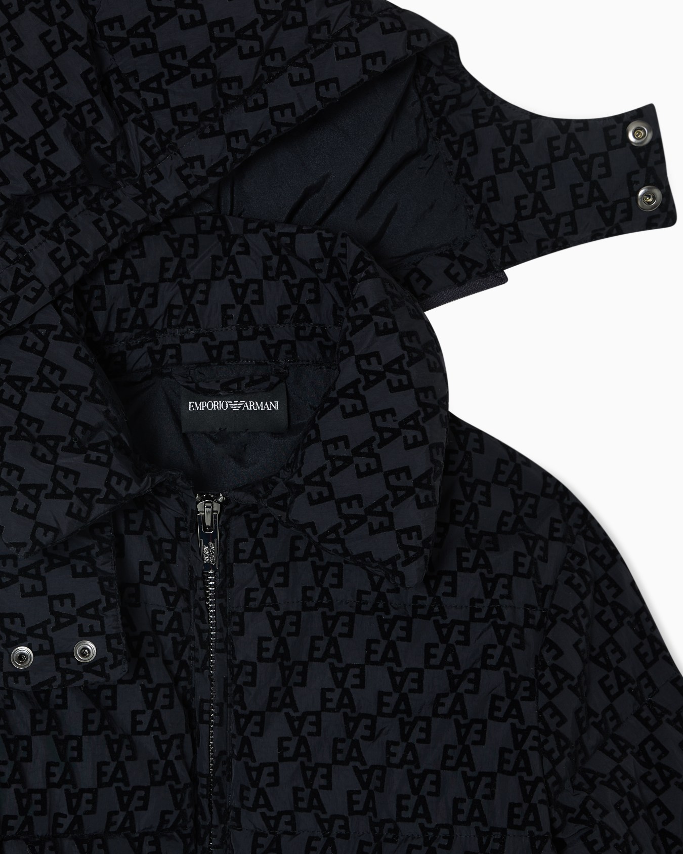 ASV padded jacket with all-over flocked lettering Slide 1