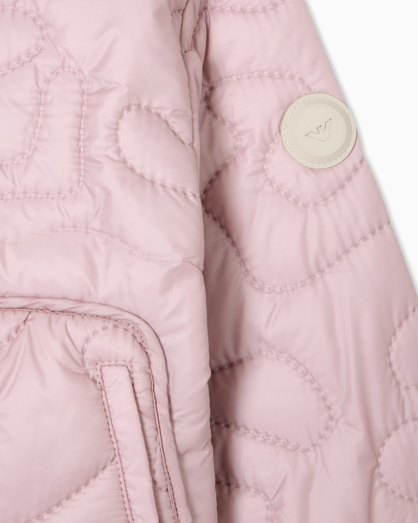 Nylon hooded jacket with 3D quilted-effect embroidery Slide 1