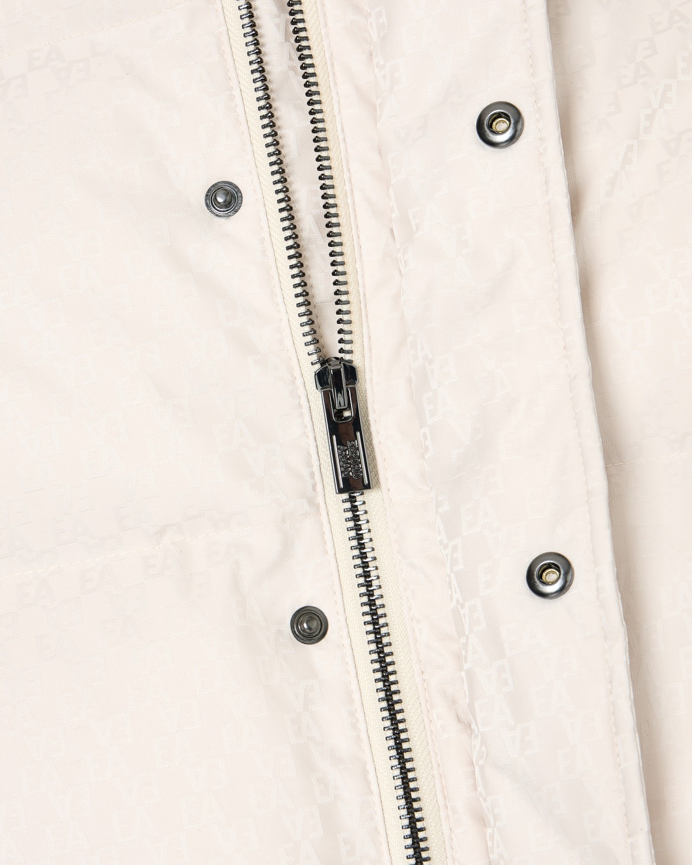 ASV jacquard nylon hooded down jacket with all-over logo Slide 1