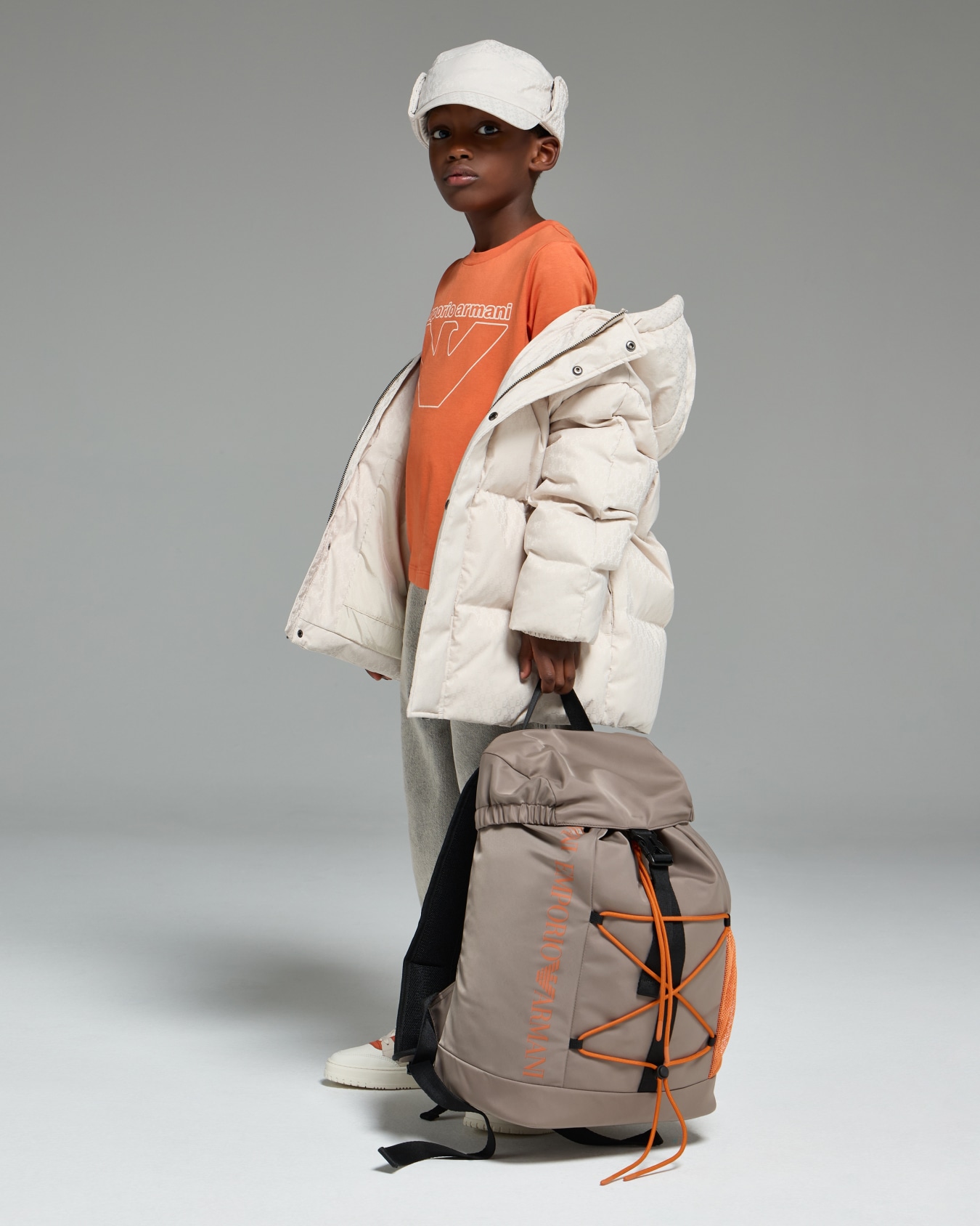 ASV jacquard nylon hooded down jacket with all-over logo Slide 3