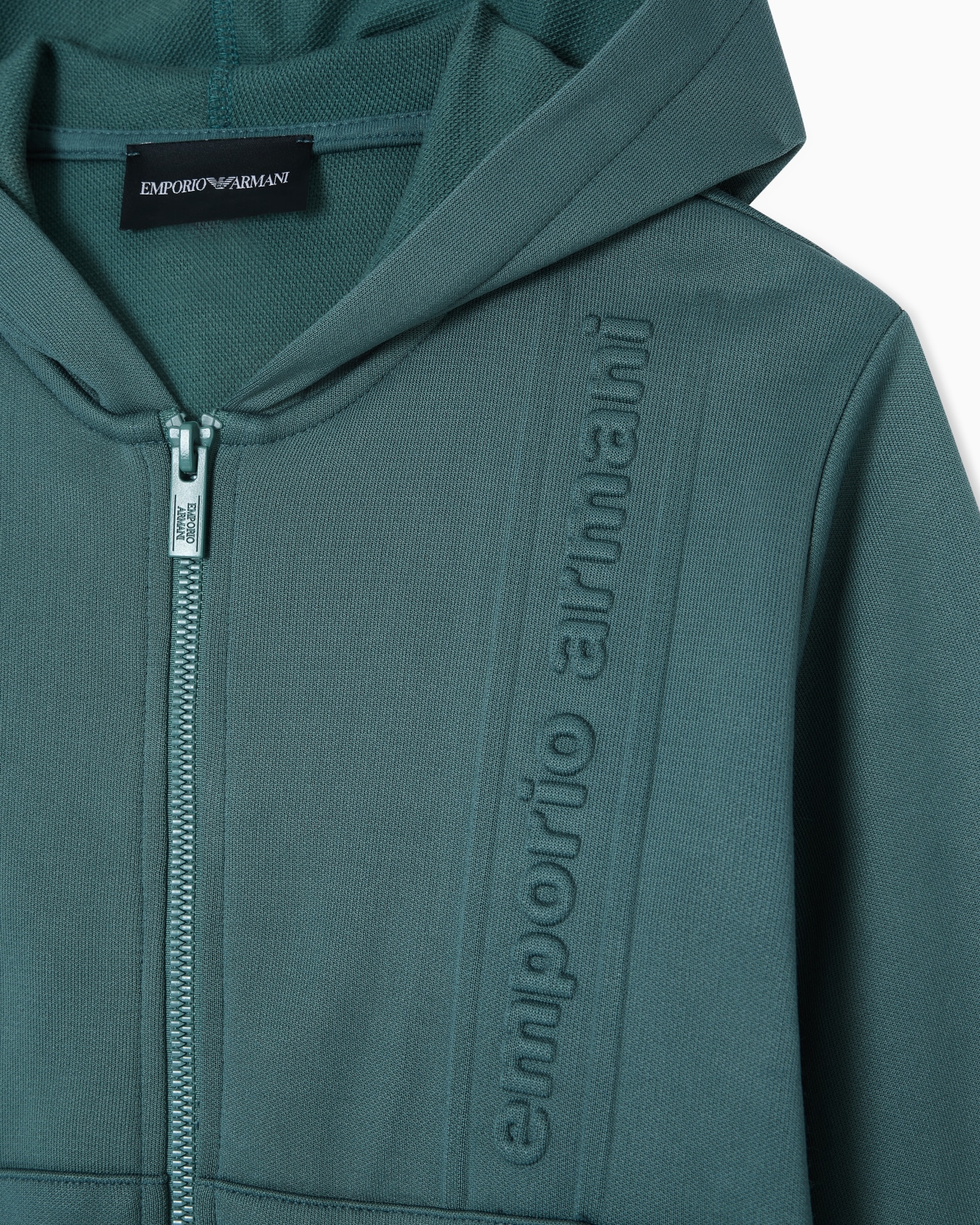 ASV interlock hooded sweatshirt with embossed logo Slide 1