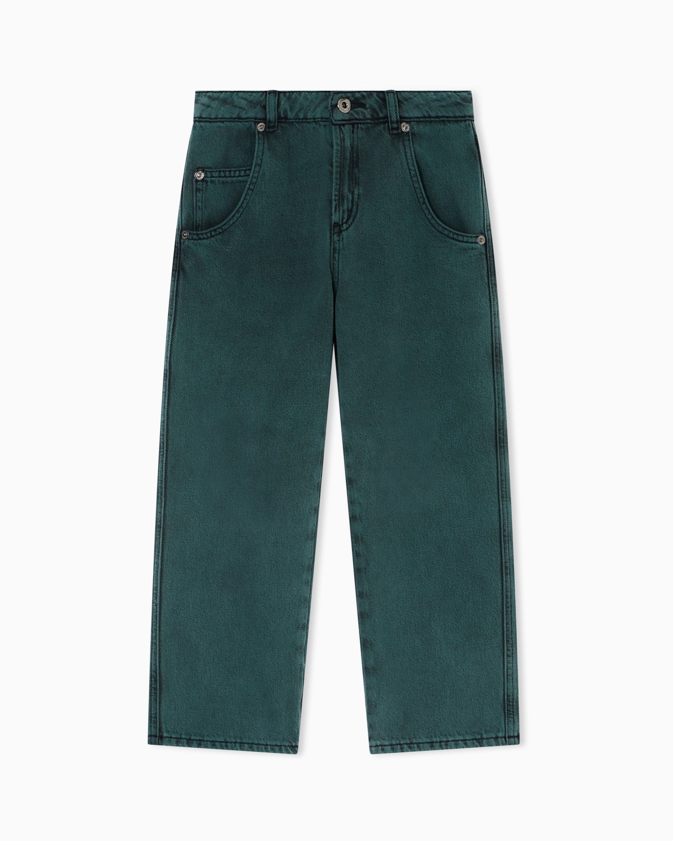Jean coupe large en denim aspect usé Diapositive 0