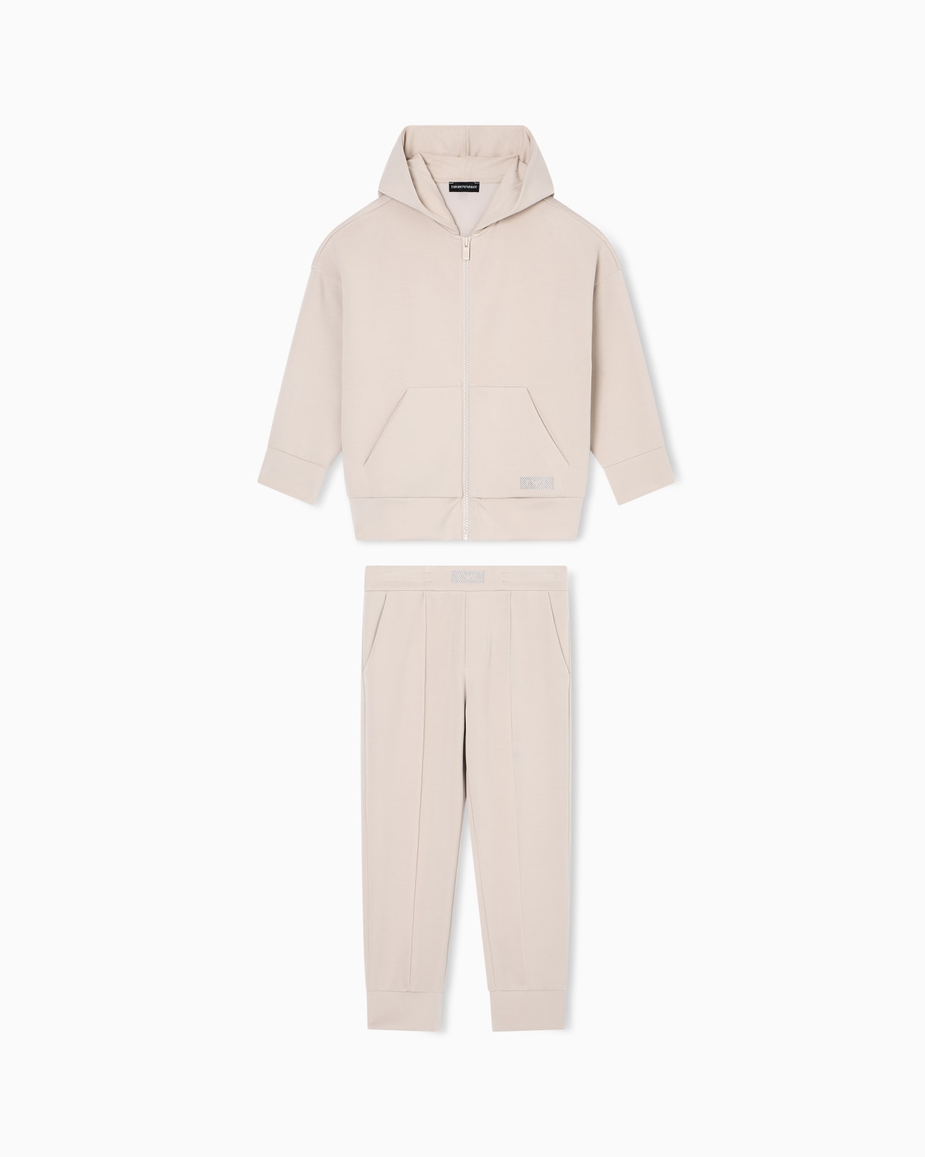 Tuta con felpa zip e cappuccio in double jersey Slide 0