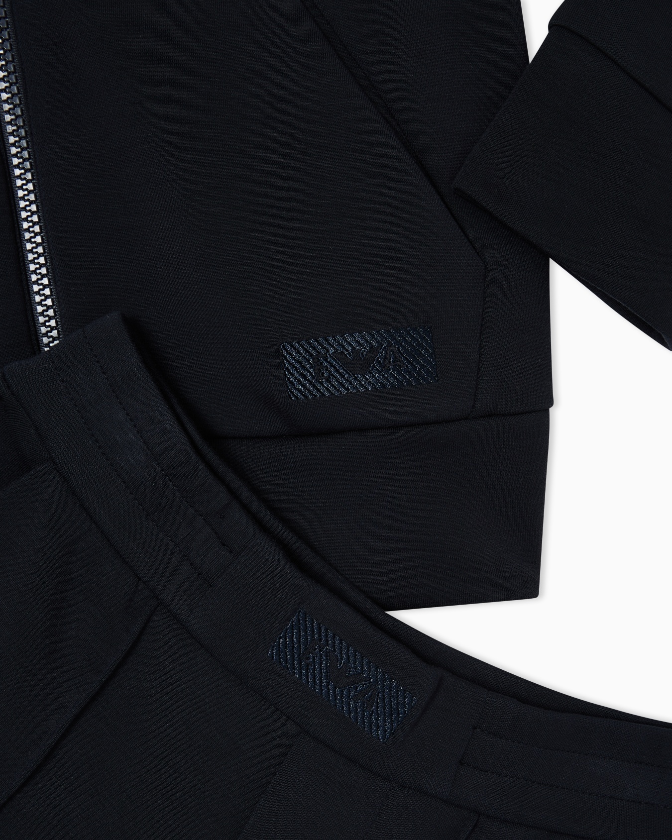 Double-jersey tracksuit with hooded zip-up sweatshirt Slide 1