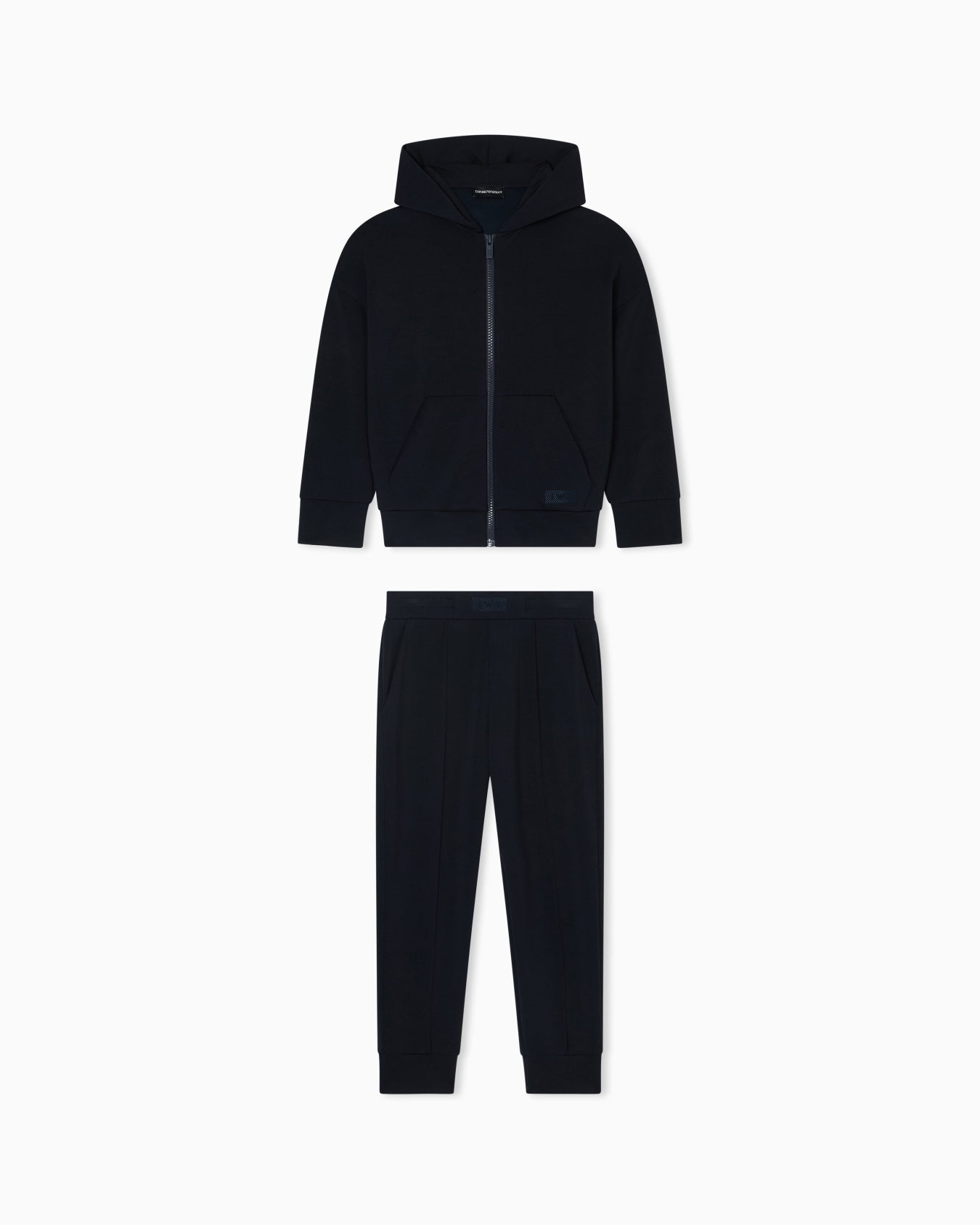 Double-jersey tracksuit with hooded zip-up sweatshirt Slide 0
