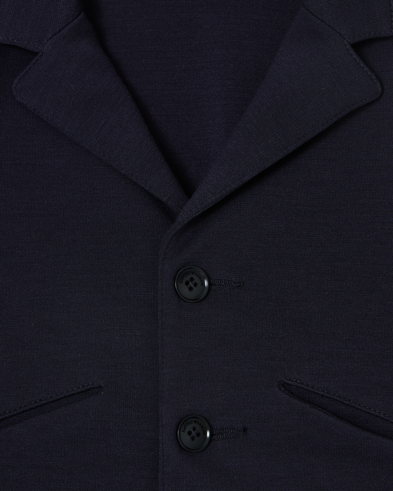 Single-breasted jacket in stretch jersey with logo embroidery Slide 1
