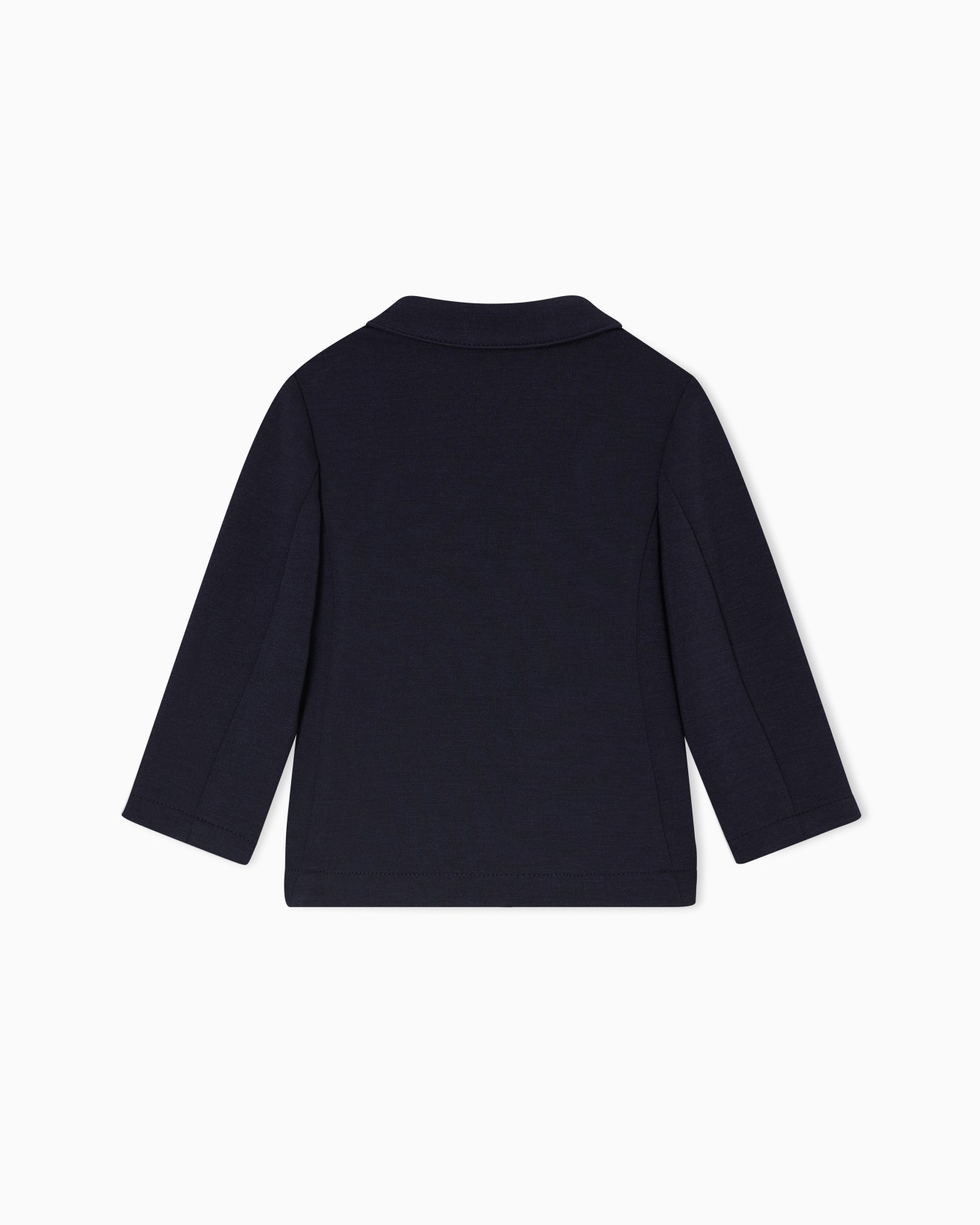 Single-breasted jacket in stretch jersey with logo embroidery Slide 2