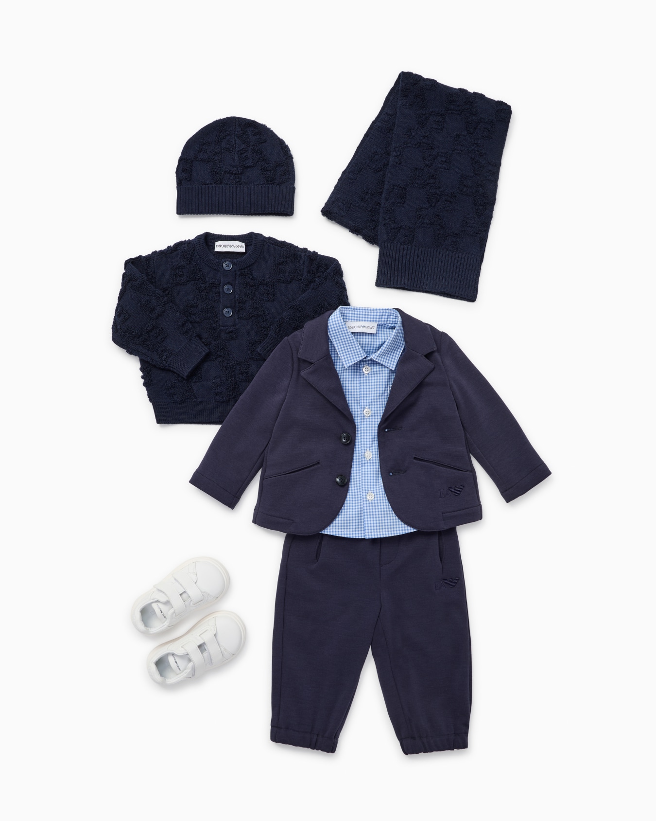Single-breasted jacket in stretch jersey with logo embroidery Slide 3