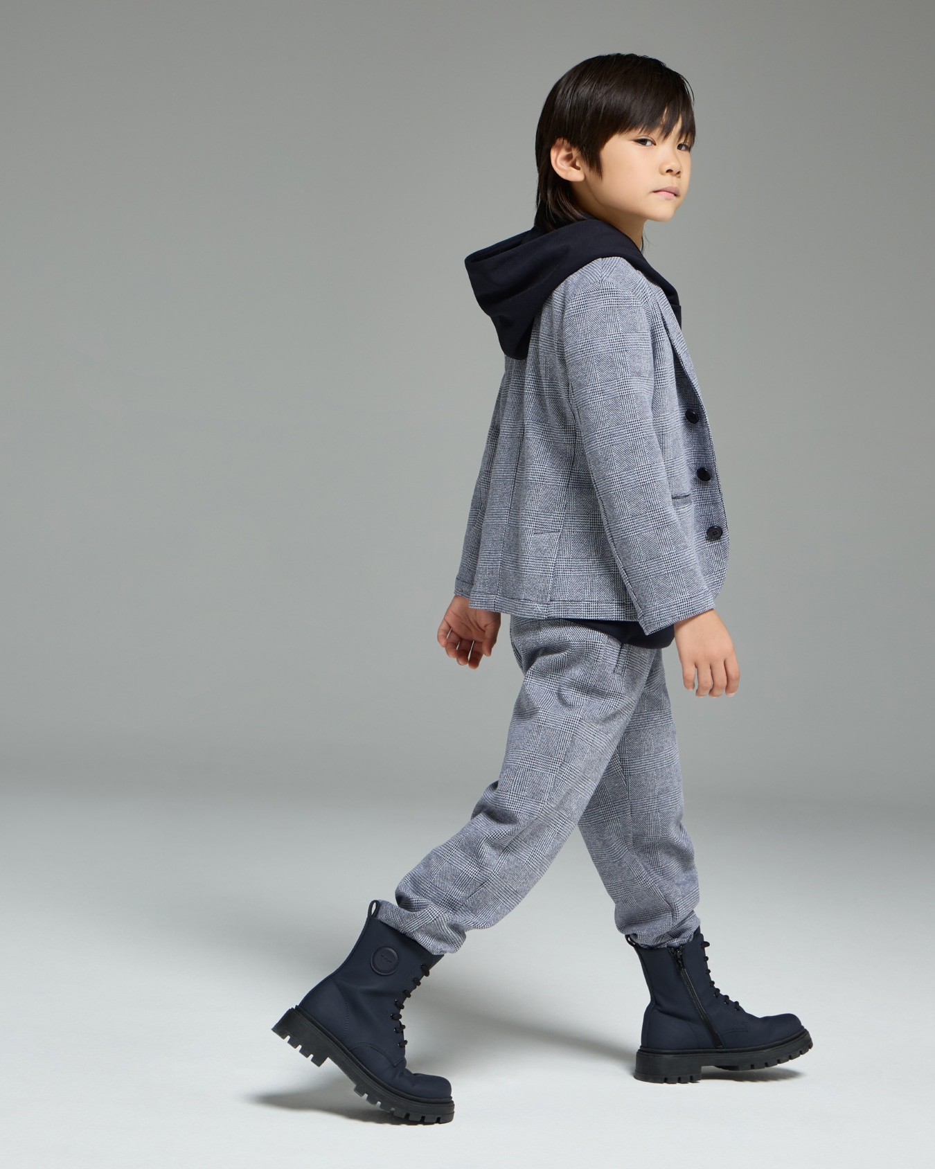 ASV ルーズフィットパンツ ジャカードジャージー チェックモチーフ スライドする 3